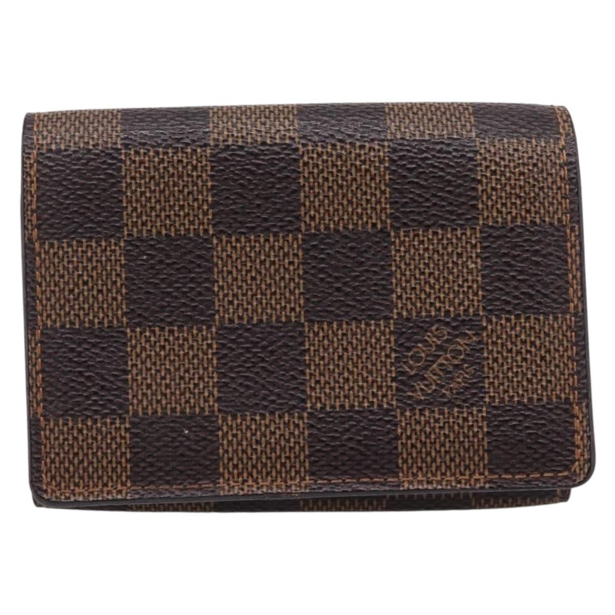 Louis Vuitton Business Card Case Damier Brown Canvas Card Holders Accessory (Pre-Owned)