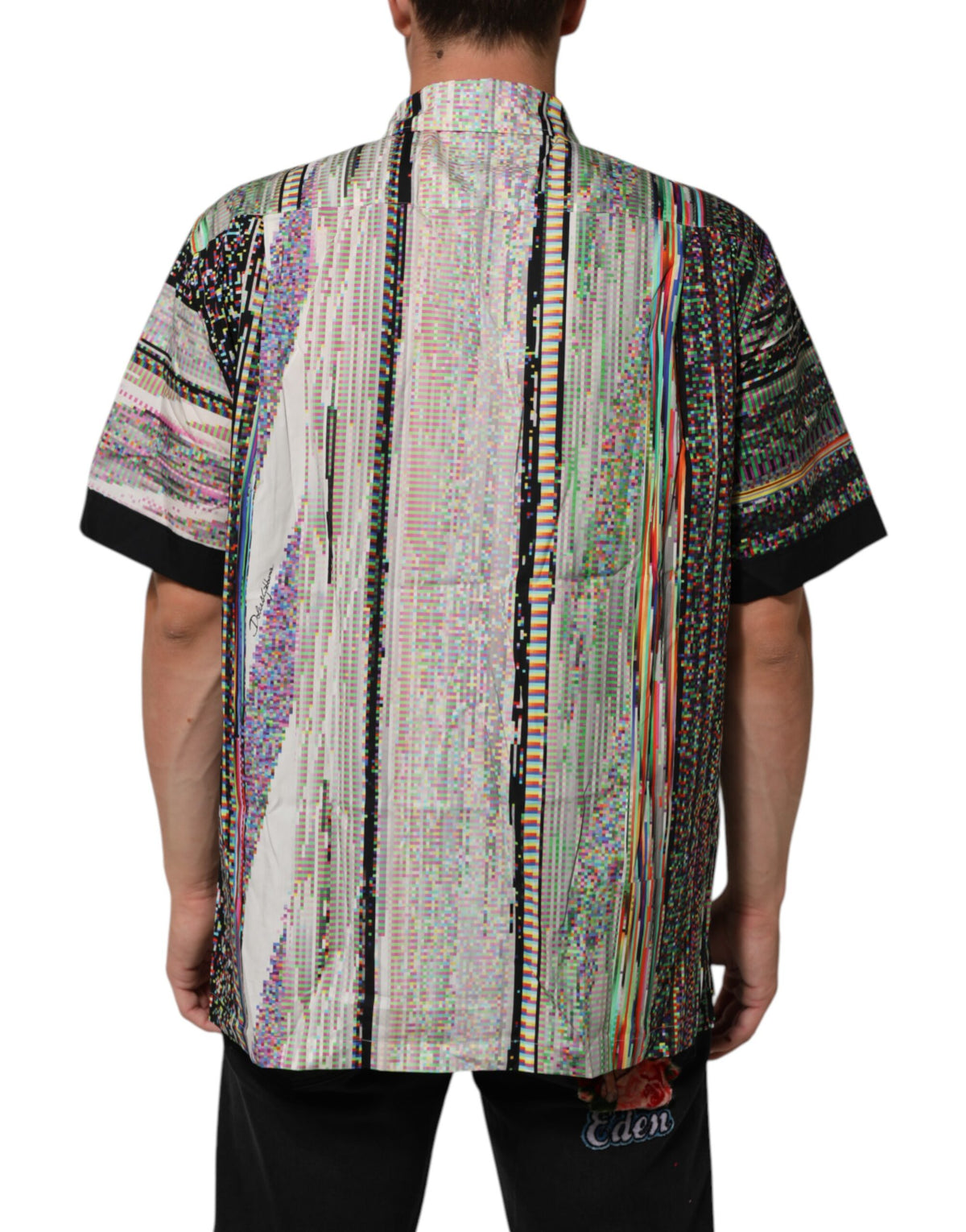 Dolce & Gabbana Multicolor Graphic Collared Casual Men's Shirt