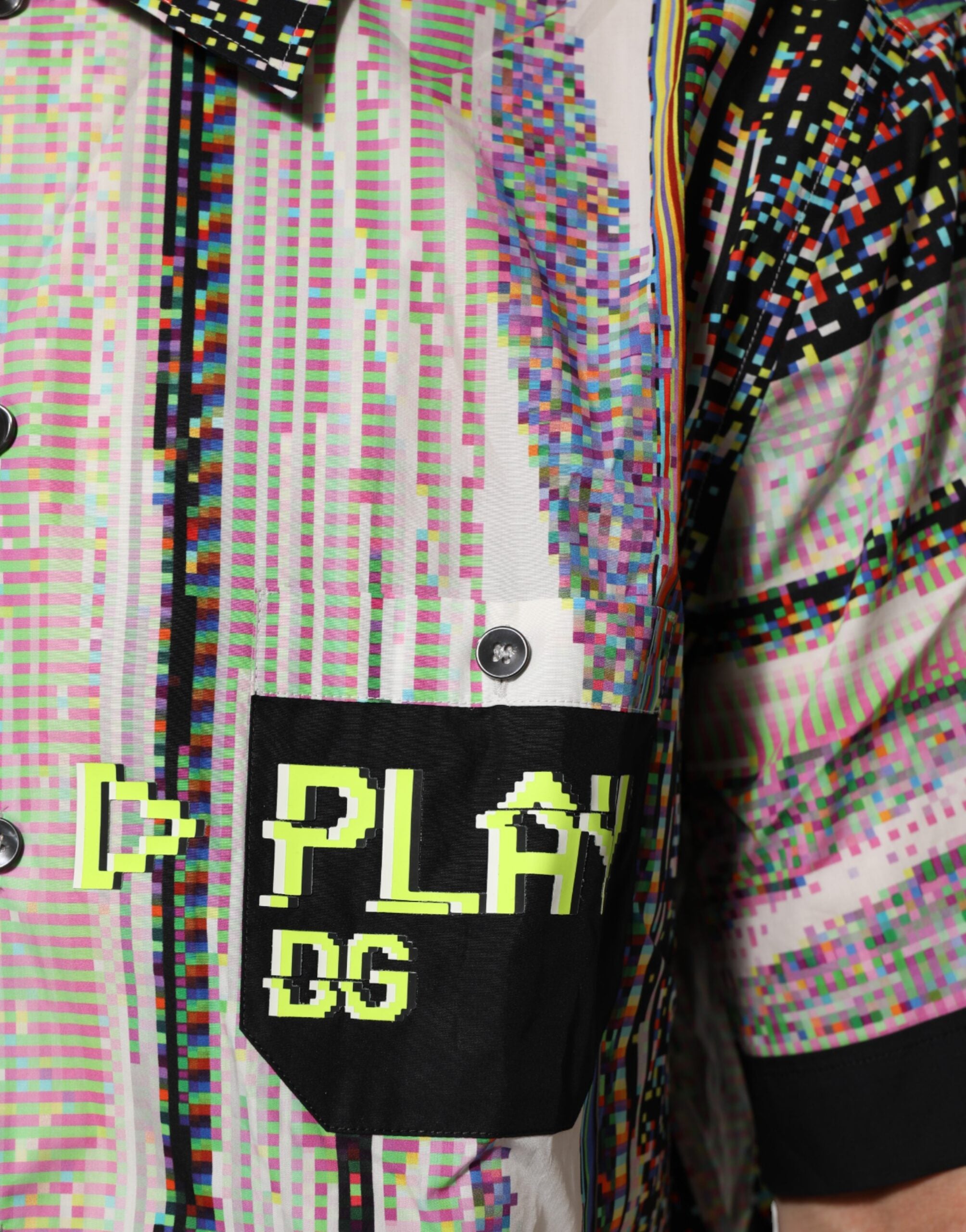Dolce & Gabbana Multicolor Graphic Collared Casual Men's Shirt