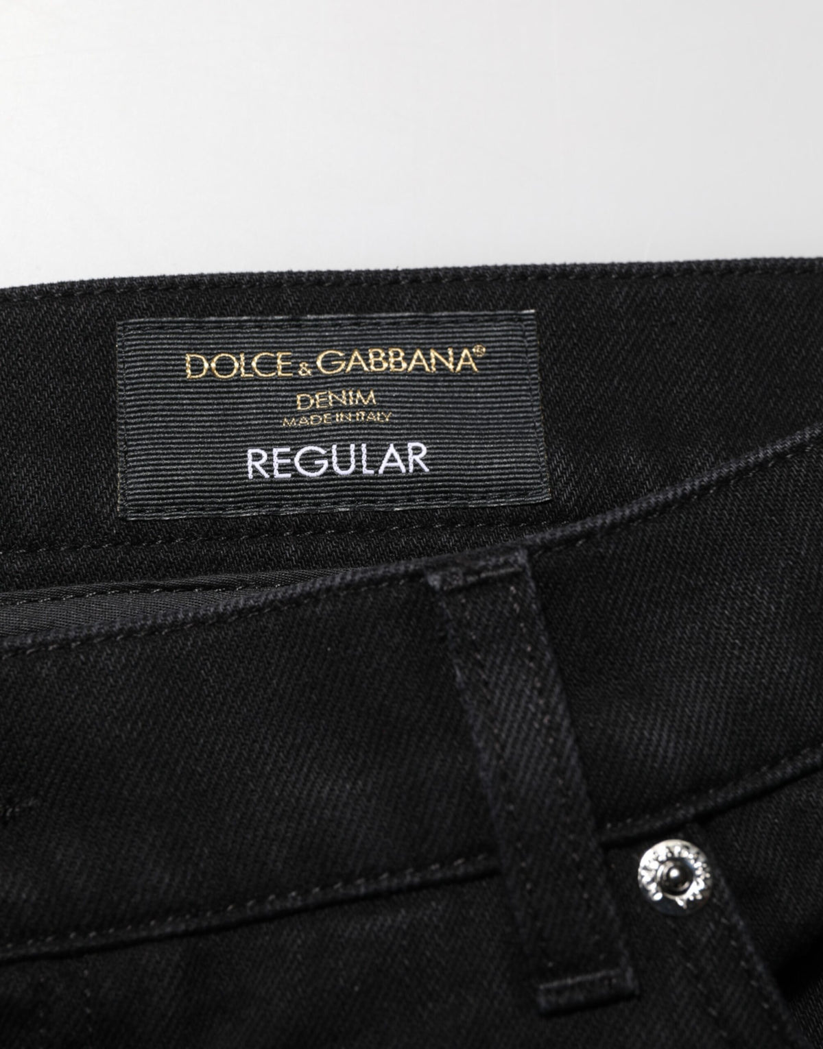 Dolce & Gabbana Black Cotton Regular Denim Men Trouser Men's Jeans