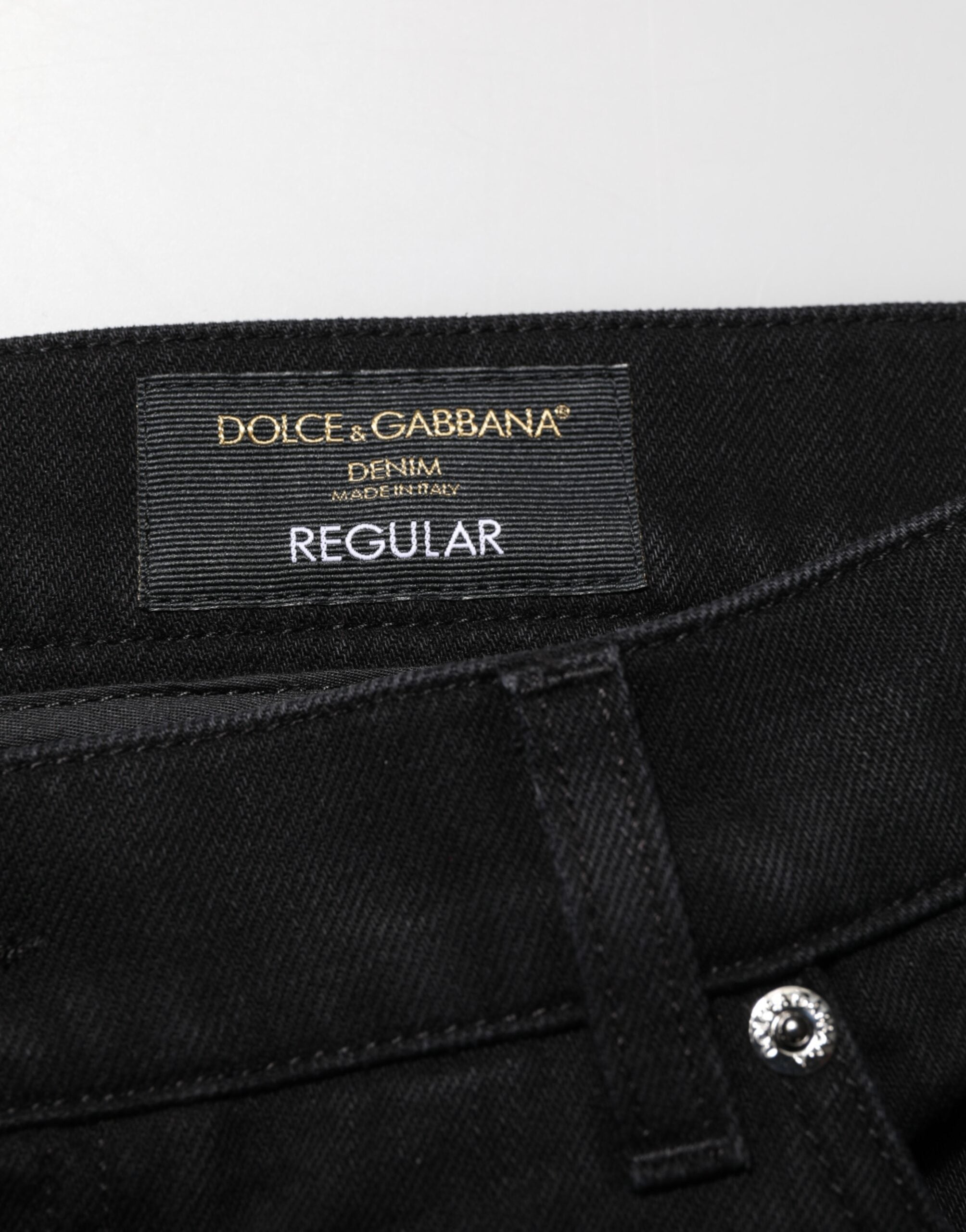 Dolce & Gabbana Black Cotton Regular Denim Men Trouser Men's Jeans