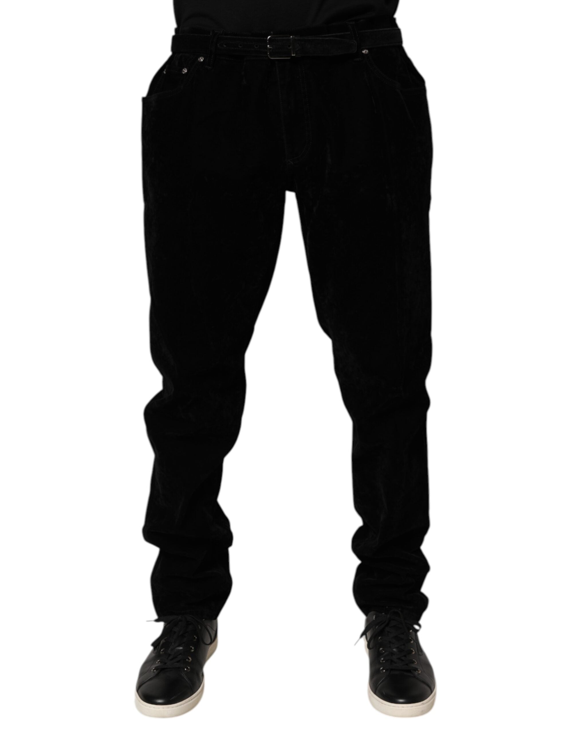 Dolce & Gabbana Black Cotton Slim Fit Denim Trouser Men's Jeans