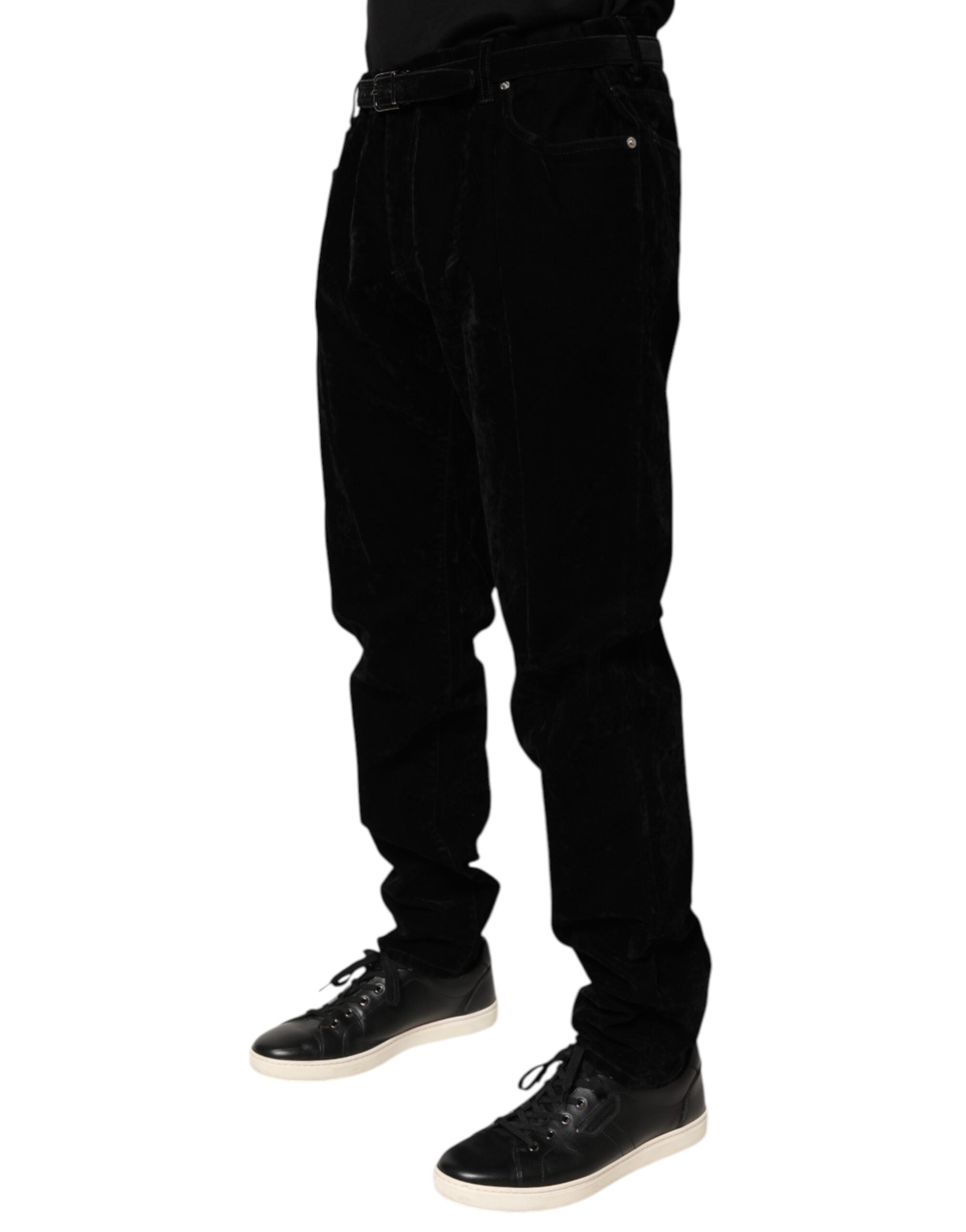 Dolce & Gabbana Black Cotton Slim Fit Denim Trouser Men's Jeans