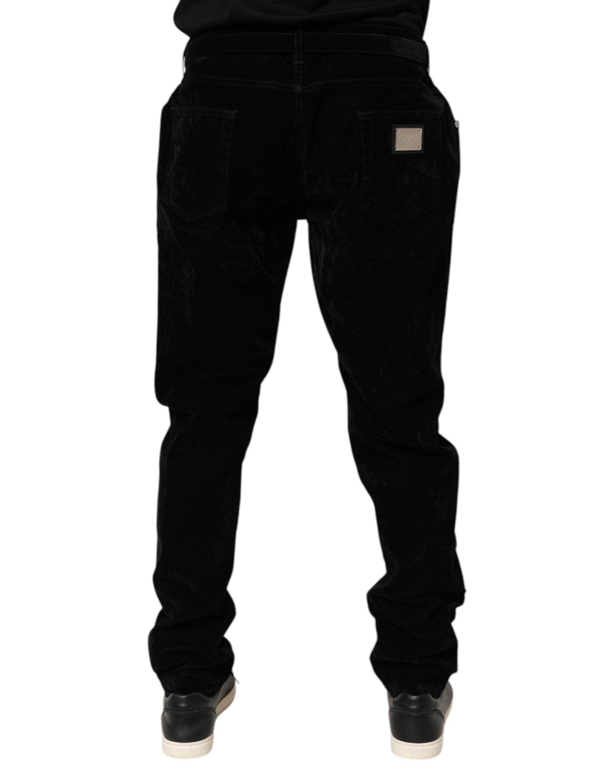 Dolce & Gabbana Black Cotton Slim Fit Denim Trouser Men's Jeans