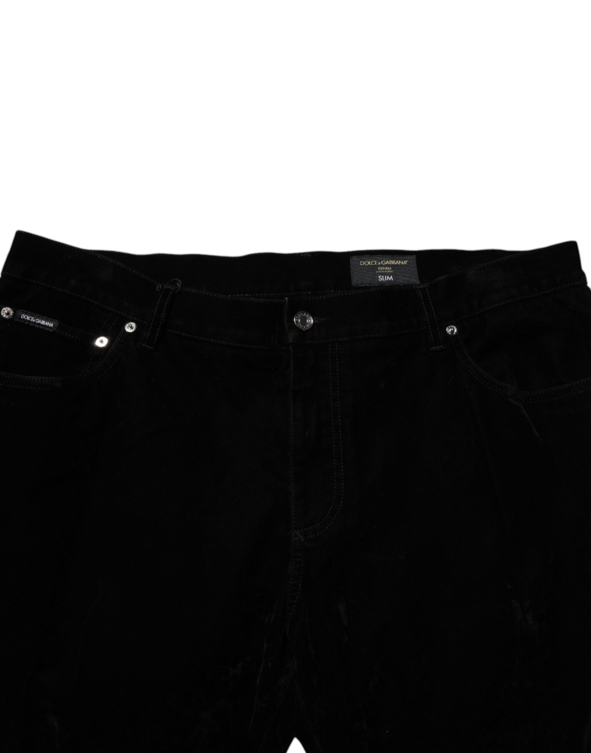 Dolce & Gabbana Black Cotton Slim Fit Denim Trouser Men's Jeans