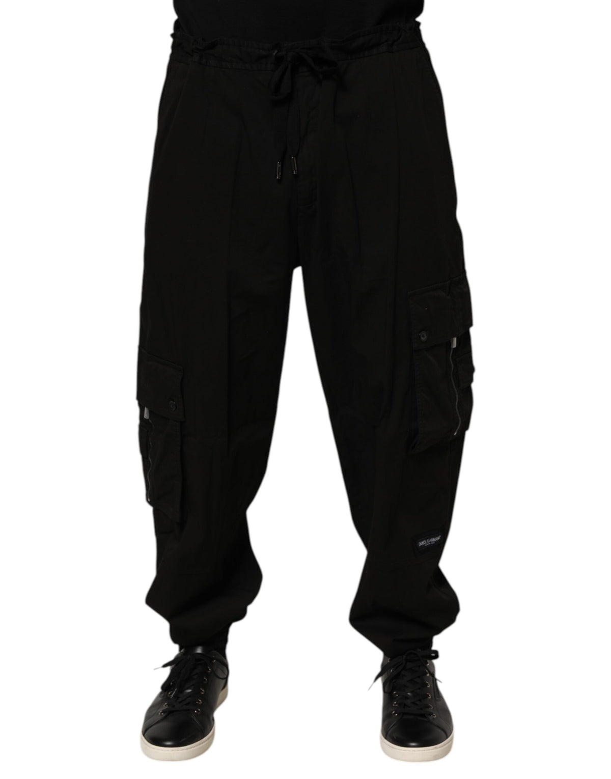 Dolce & Gabbana Black Cotton Cargo Jogger SweatMen's Men's Pants