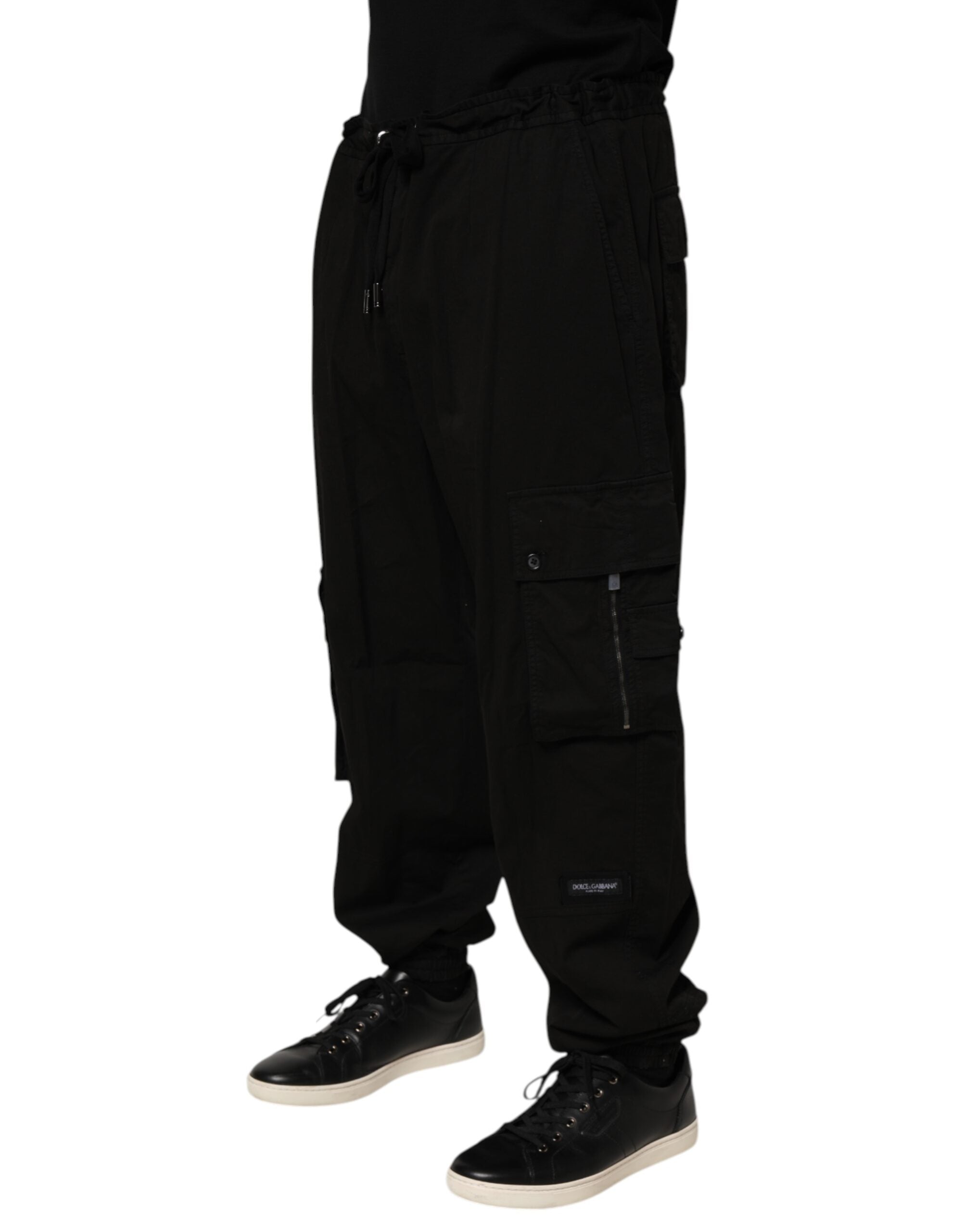 Dolce & Gabbana Black Cotton Cargo Jogger SweatMen's Men's Pants