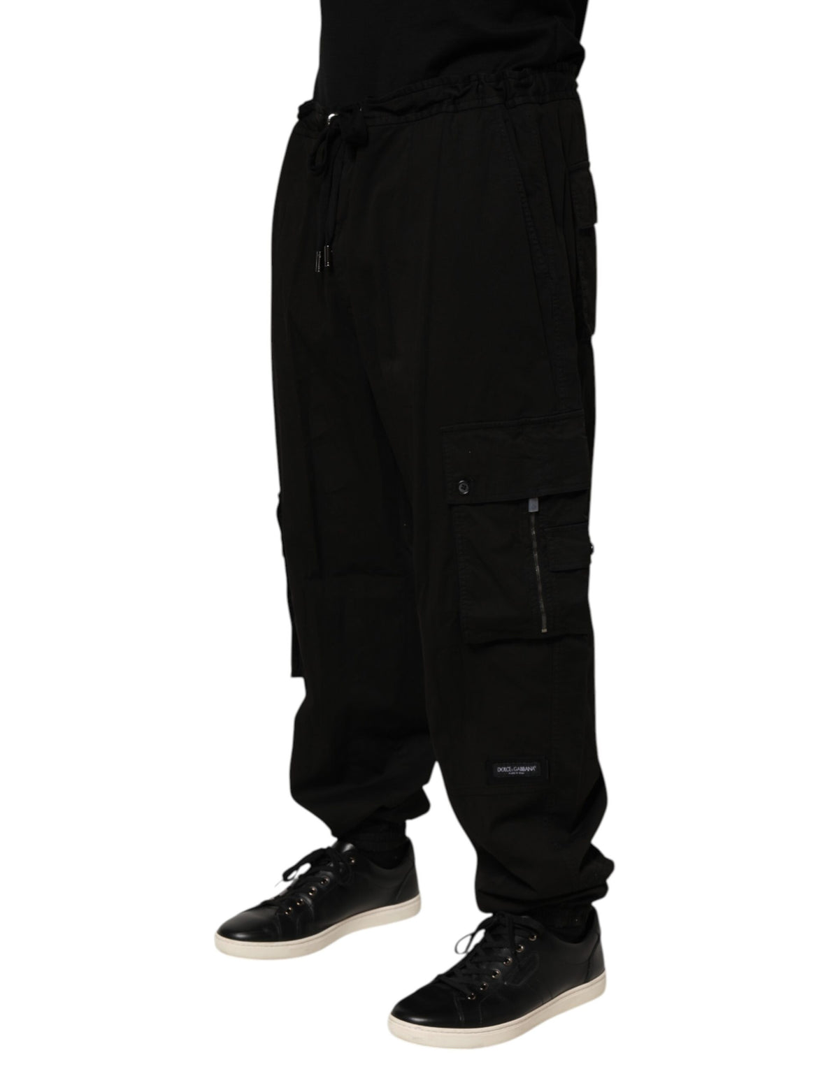 Dolce & Gabbana Black Cotton Cargo Jogger SweatMen's Men's Pants