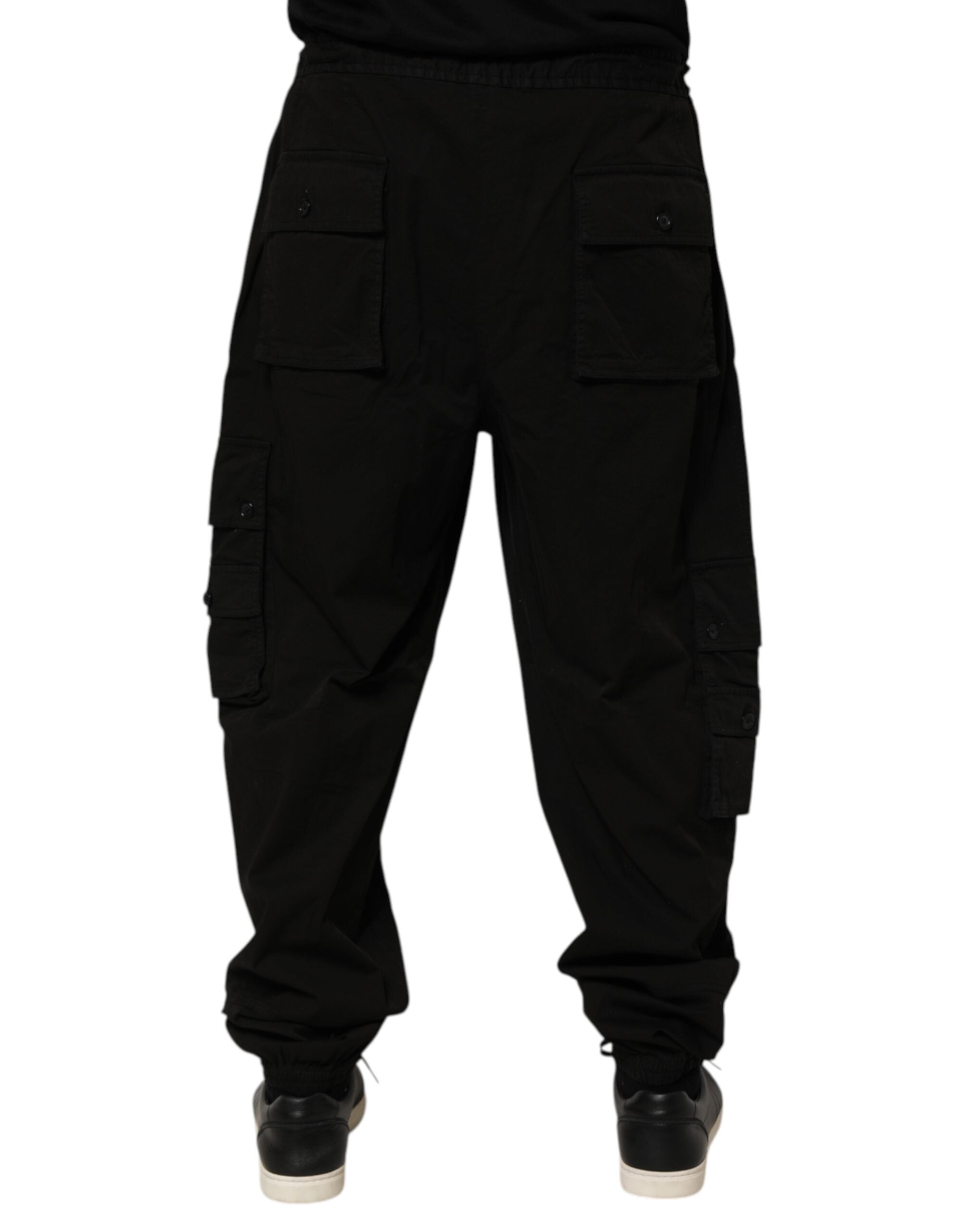 Dolce & Gabbana Black Cotton Cargo Jogger SweatMen's Men's Pants