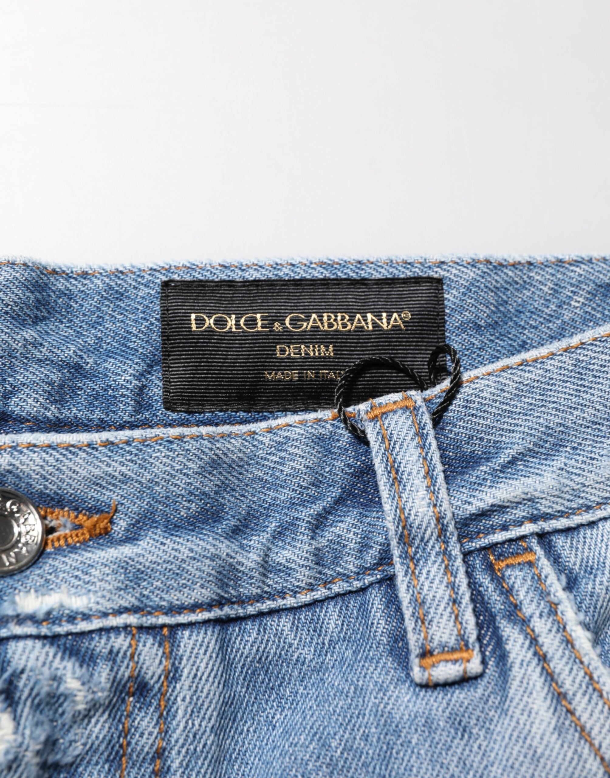 Dolce & Gabbana Blue Distressed Ripped Denim Trouser Men's Jeans