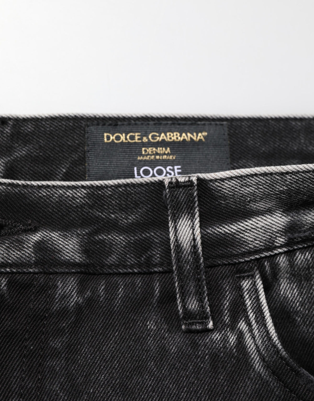 Dolce & Gabbana Black Washed Ripped Loose Cotton Denim Men's Jeans