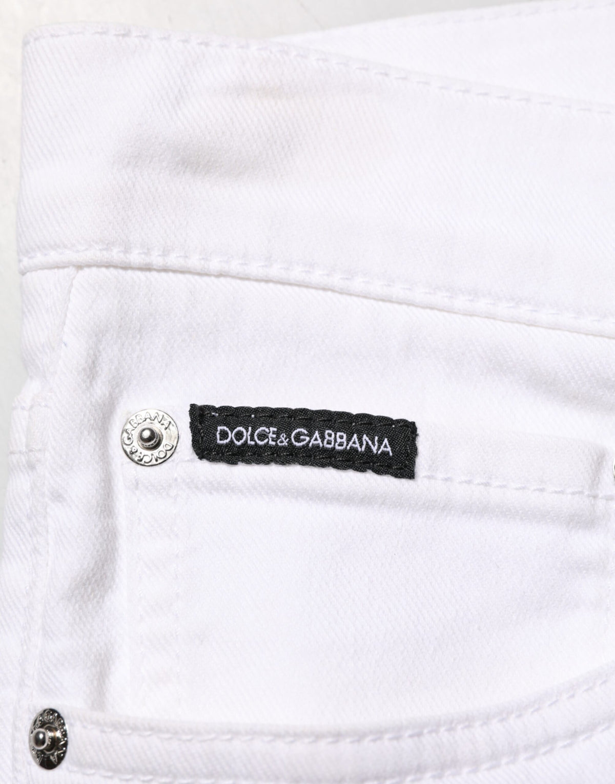 Dolce & Gabbana White Ripped Cotton Skinny Men Denim Men's Jeans (Pre-Owned)