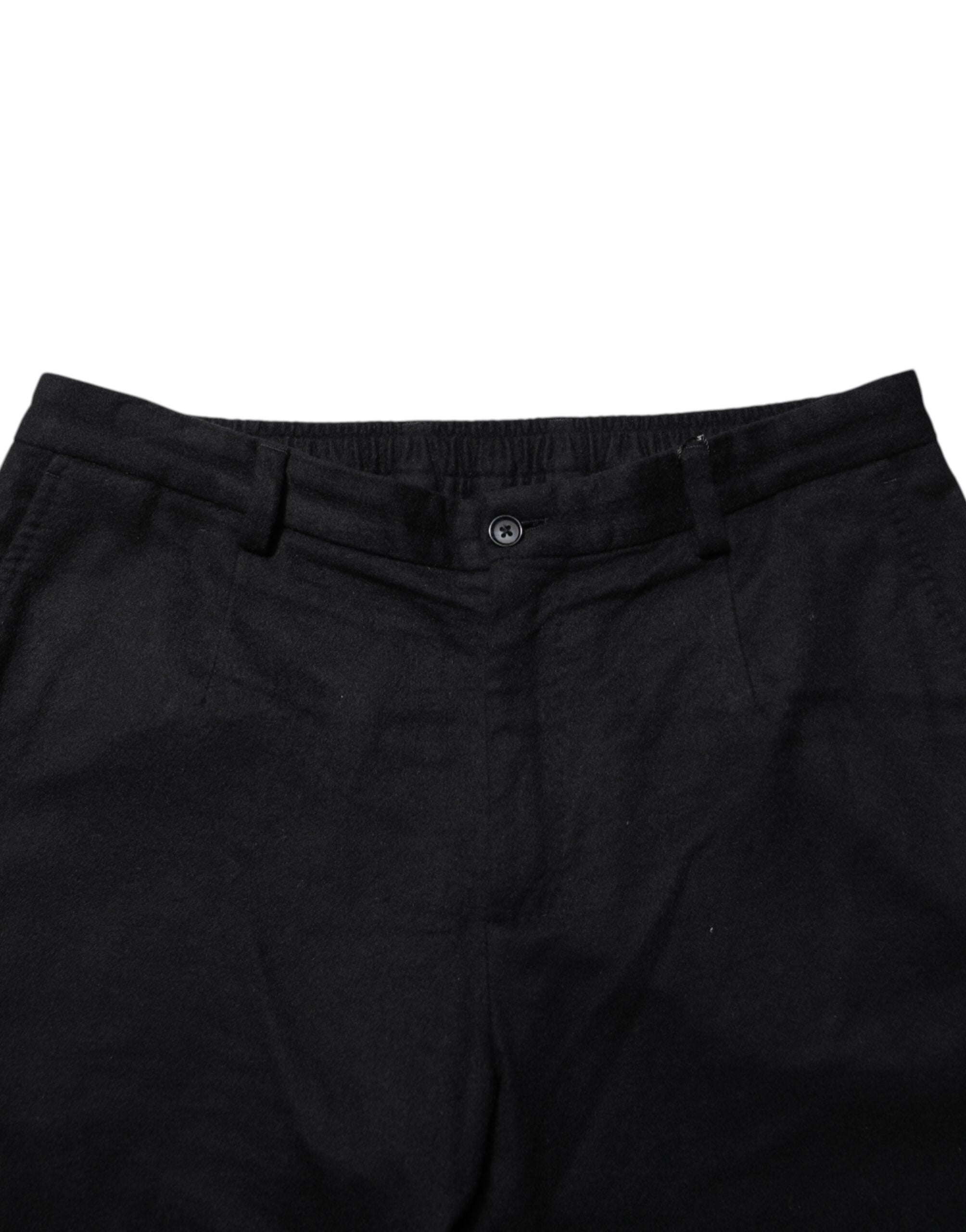 Dolce & Gabbana Black Cashmere Dress Formal Men Trouser Men's Pants (Pre-Owned)
