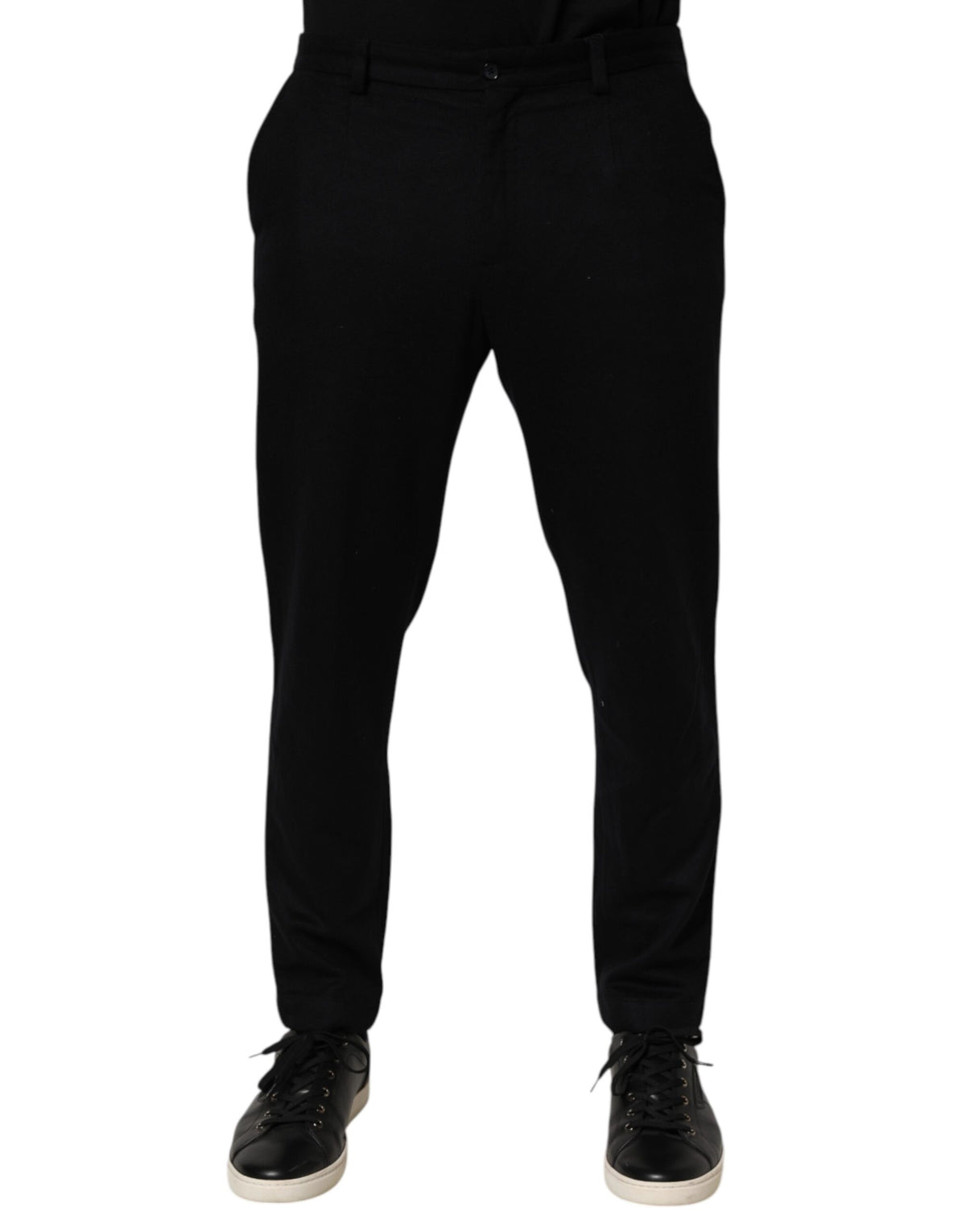 Dolce & Gabbana Black Cashmere Dress Formal Men Trouser Men's Pants (Pre-Owned)