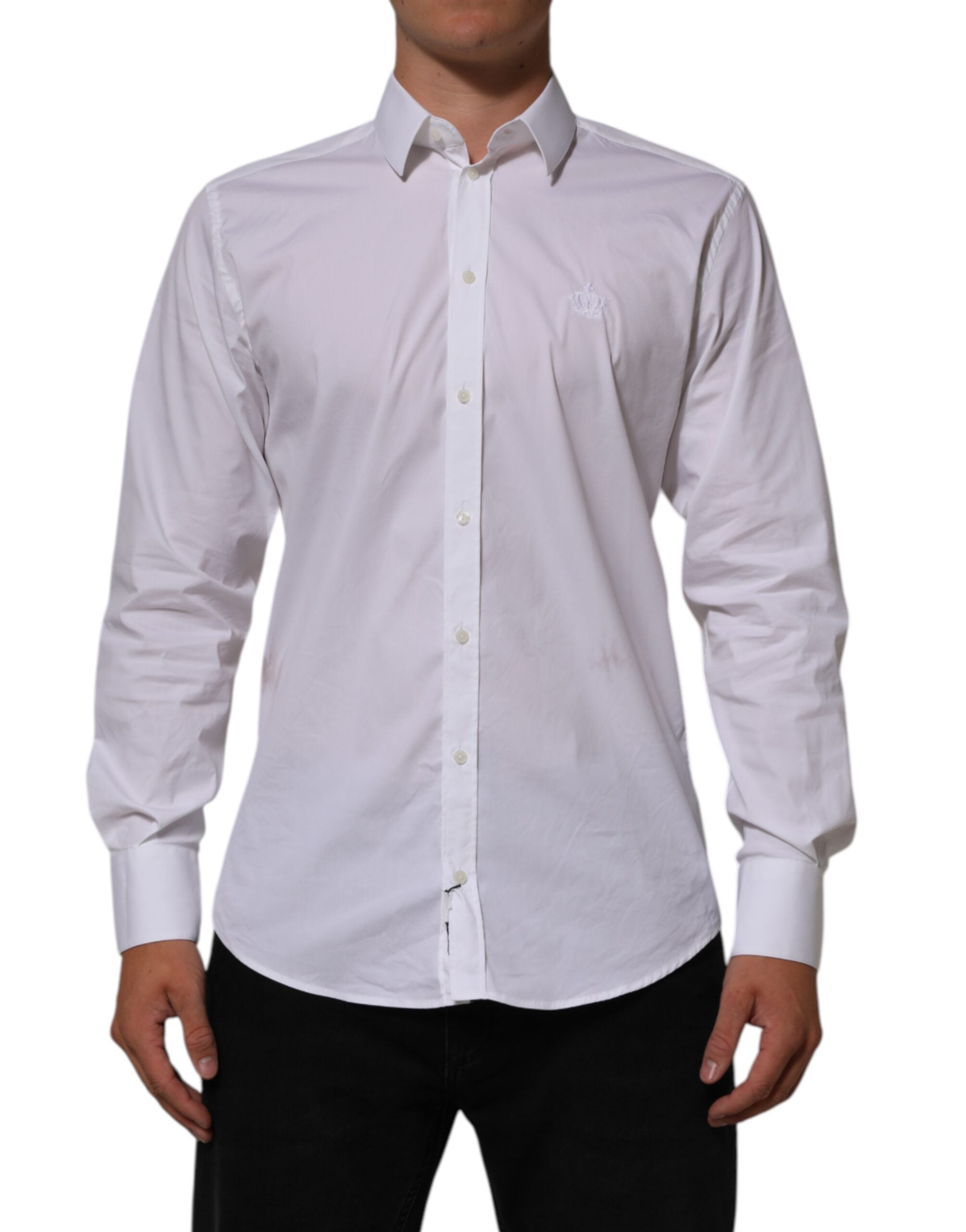 Dolce & Gabbana White Cotton MARTINI Formal Men Dress Men's Shirt (Pre-Owned)