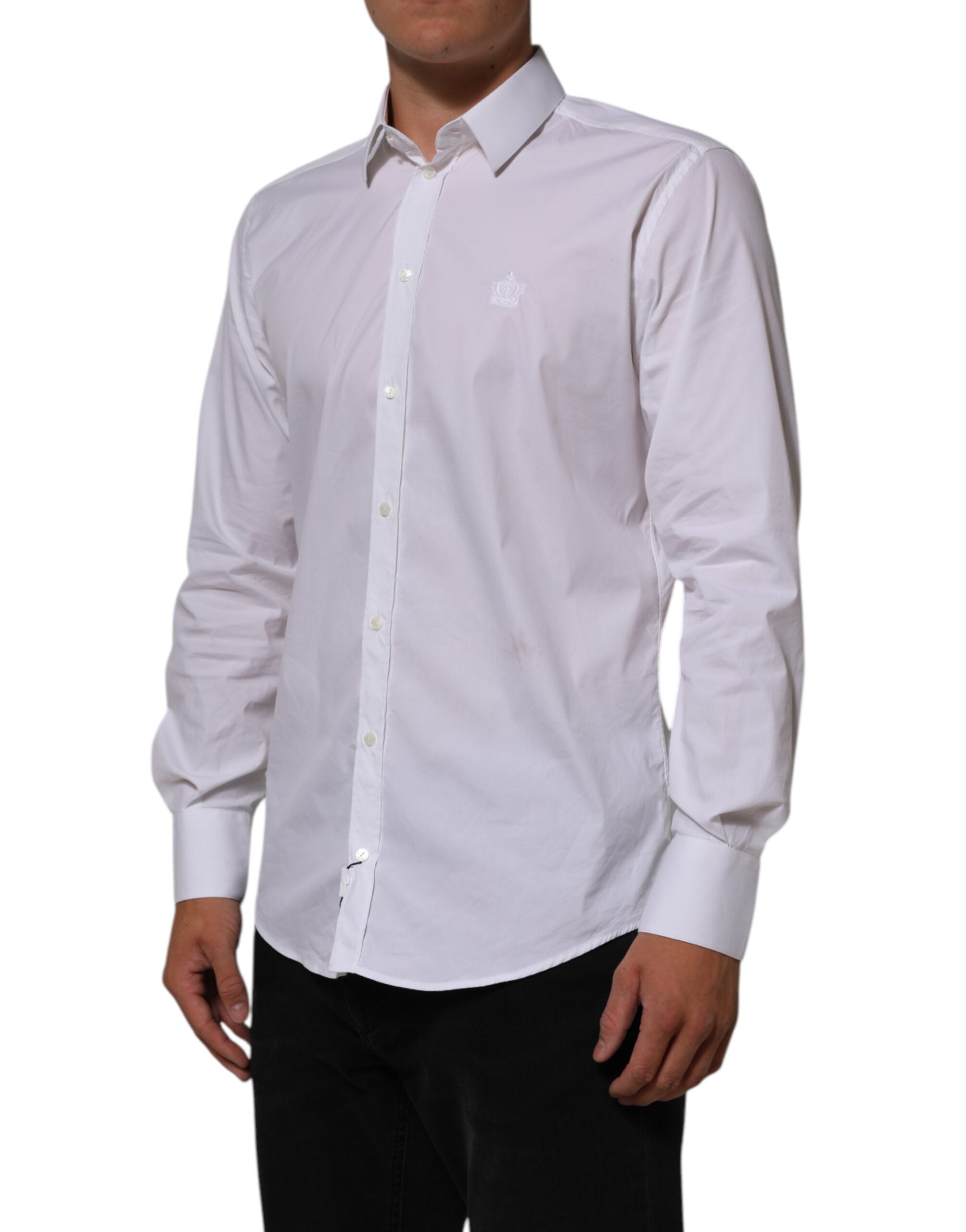 Dolce & Gabbana White Cotton MARTINI Formal Men Dress Men's Shirt (Pre-Owned)