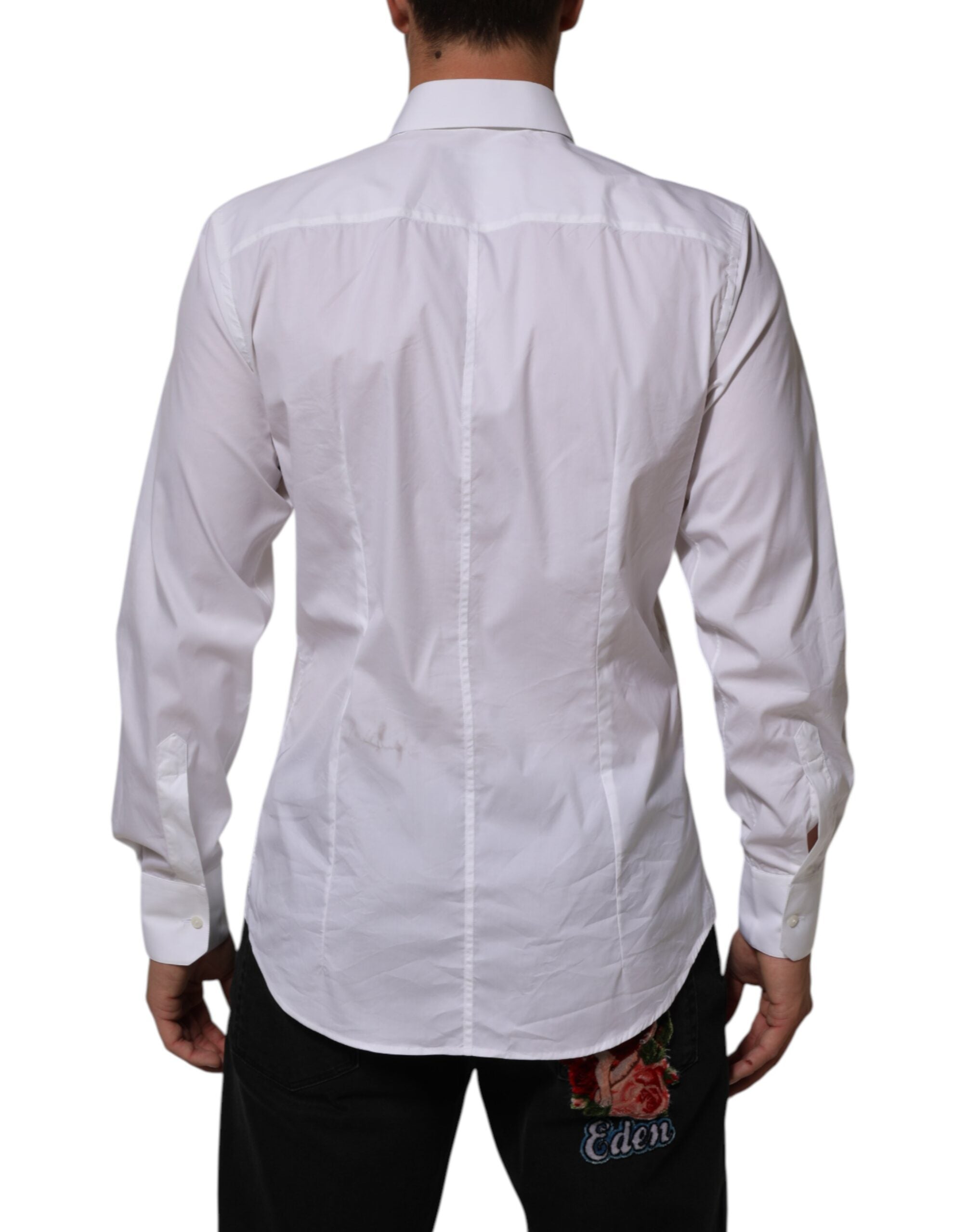 Dolce & Gabbana White Cotton MARTINI Formal Men Dress Men's Shirt (Pre-Owned)