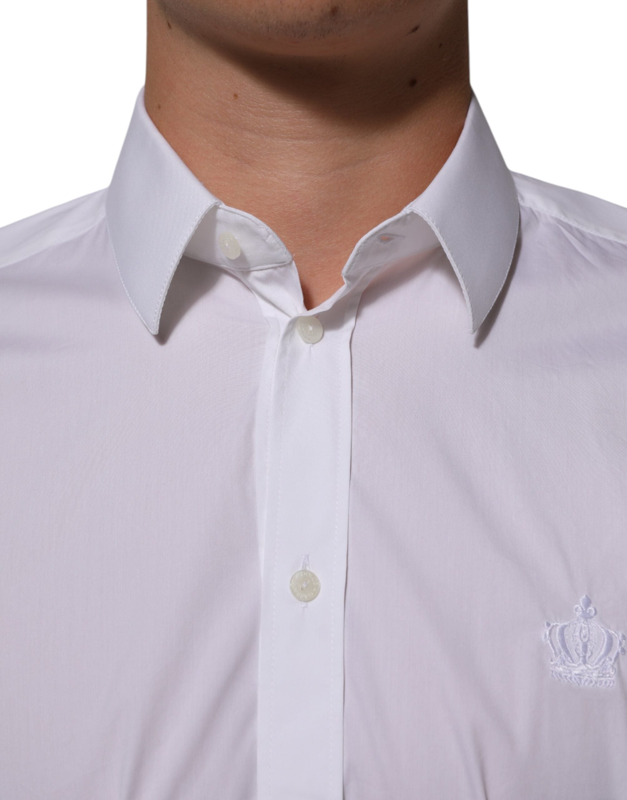Dolce & Gabbana White Cotton MARTINI Formal Men Dress Men's Shirt (Pre-Owned)
