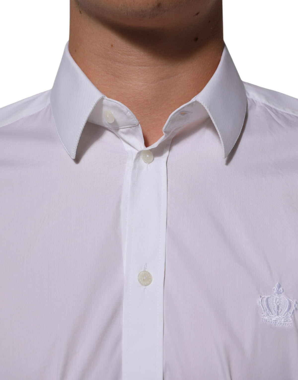 Dolce & Gabbana White Cotton MARTINI Formal Men Dress Men's Shirt (Pre-Owned)