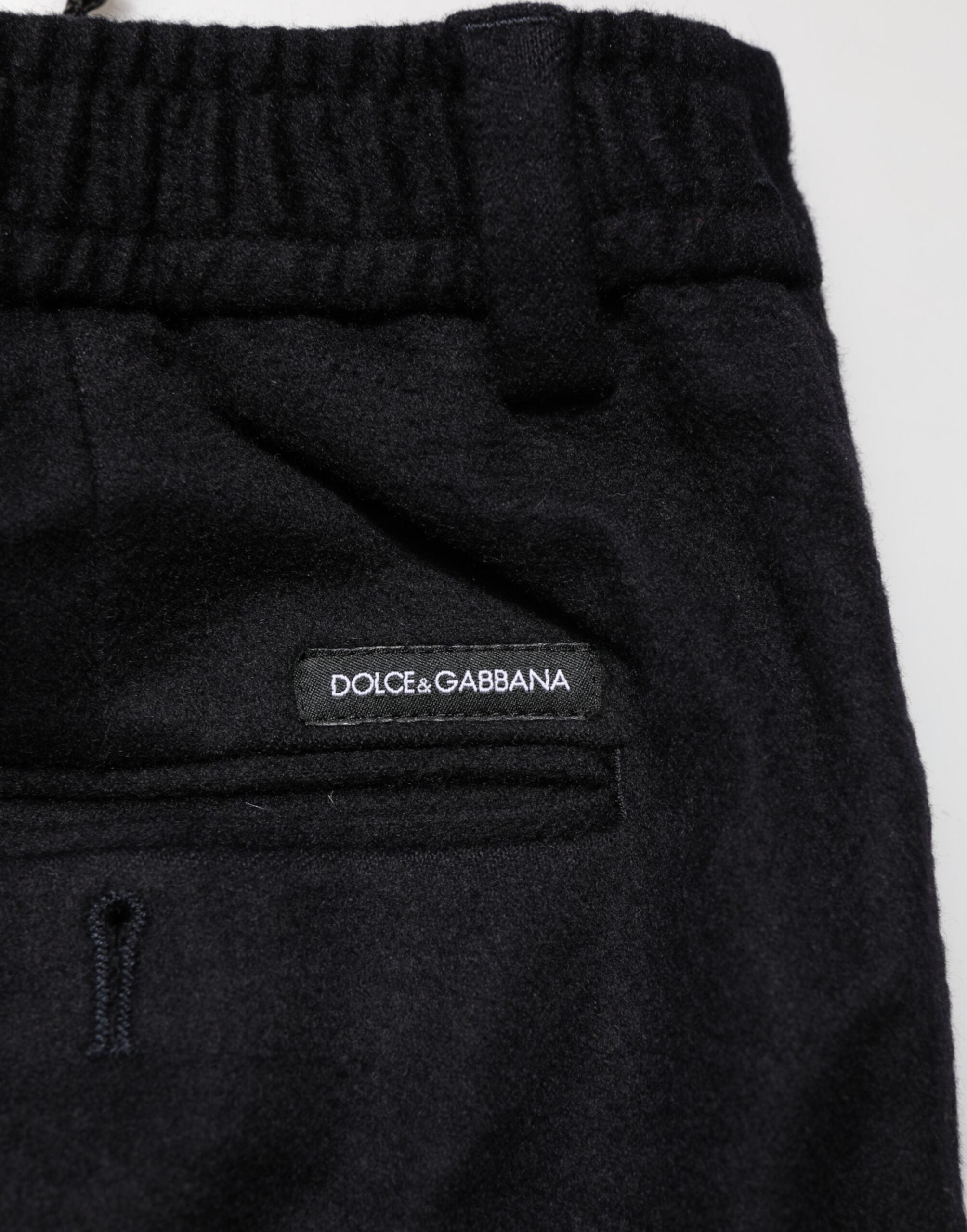 Dolce & Gabbana Black Cashmere Dress Formal Trouser Men's Pants (Pre-Owned)