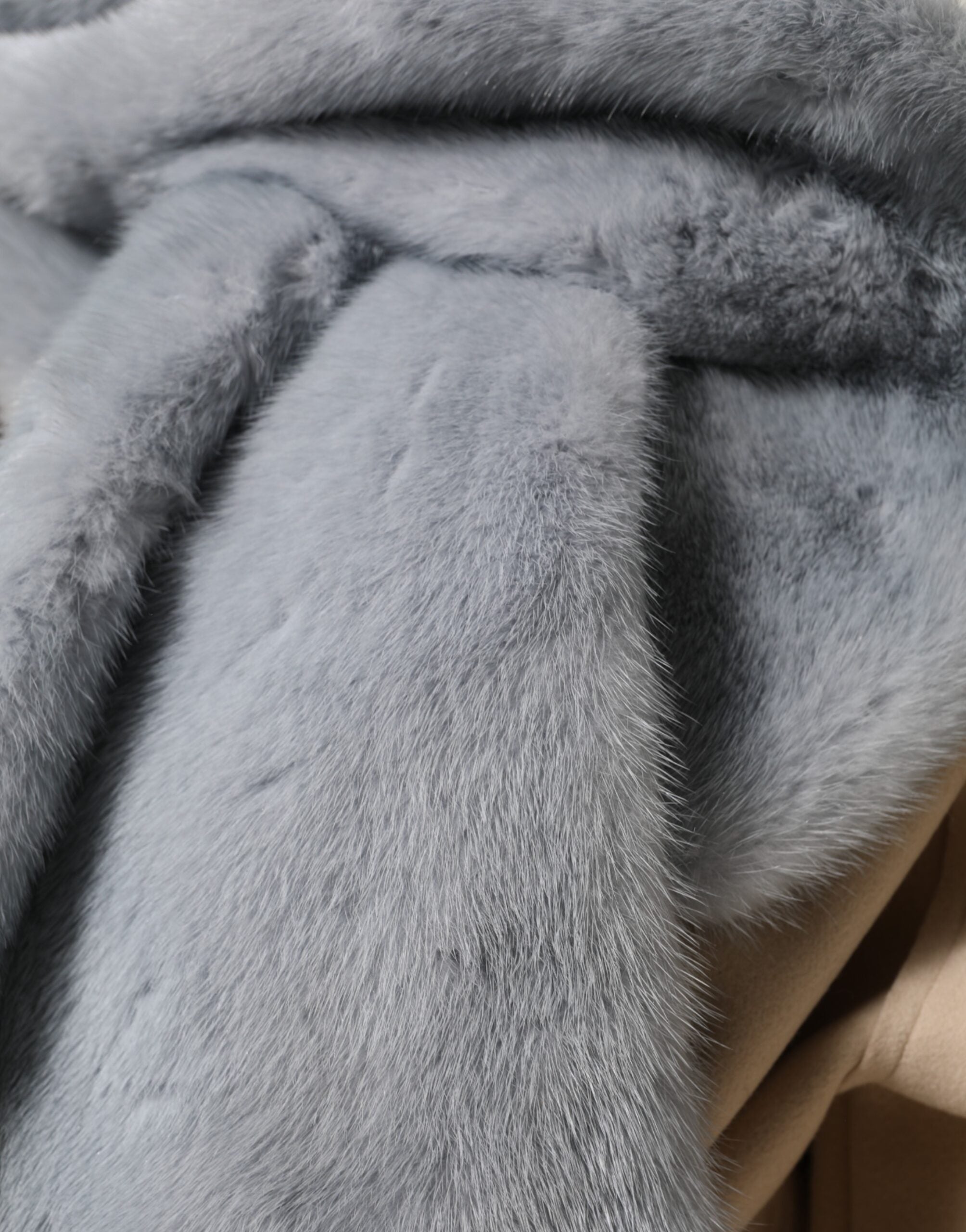 Dolce & Gabbana Powder Blue Mink Fur Neck Warmer Women's Scarf