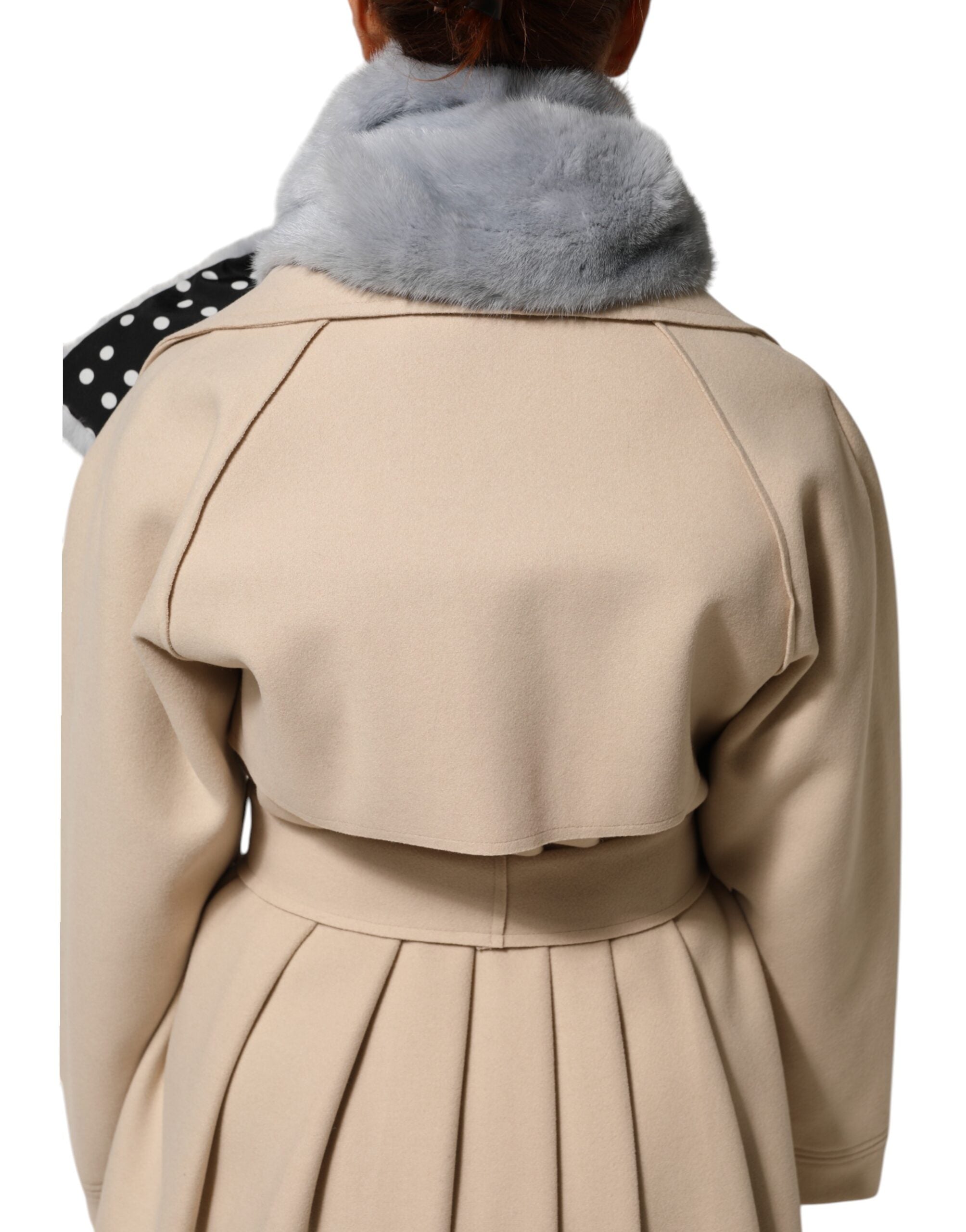 Dolce & Gabbana Powder Blue Mink Fur Neck Warmer Women's Scarf