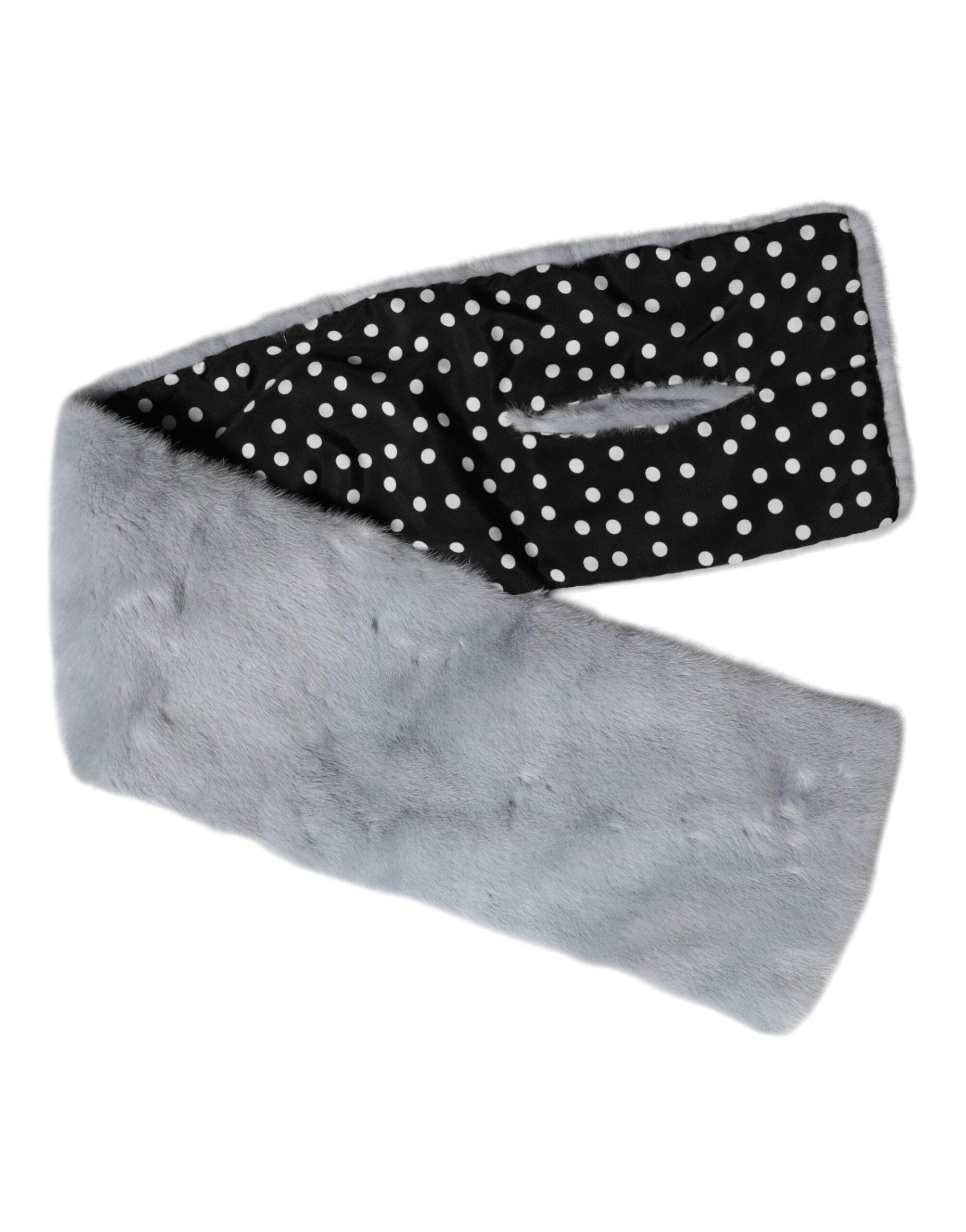 Dolce & Gabbana Powder Blue Mink Fur Neck Warmer Women's Scarf
