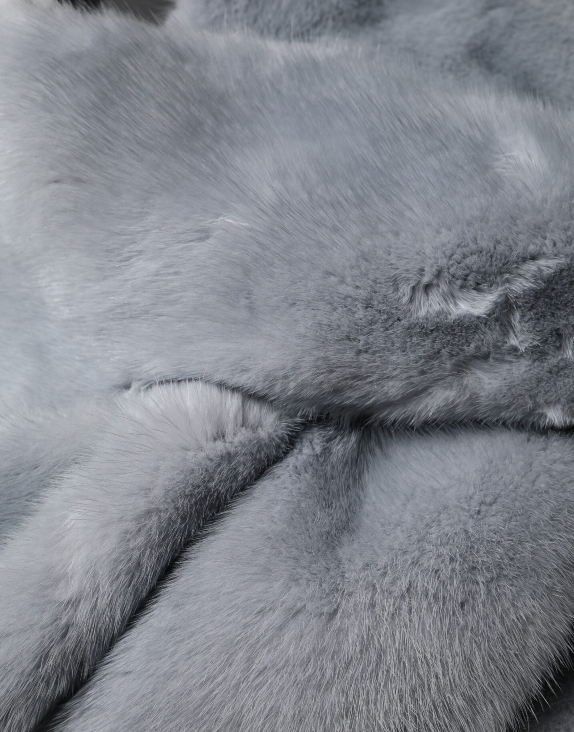 Dolce & Gabbana Powder Blue Mink Fur Neck Warmer Women's Scarf