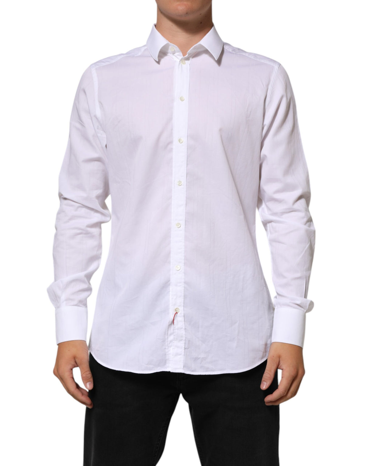 Dolce & Gabbana White Cotton MARTINI Men Formal Dress Men's Shirt (Pre-Owned)