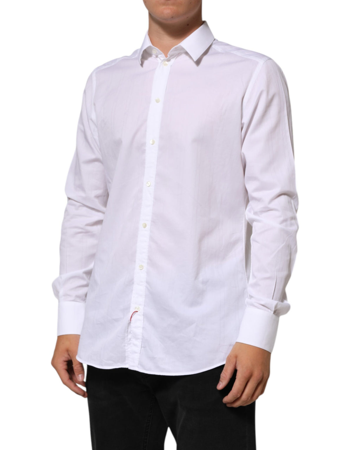 Dolce & Gabbana White Cotton MARTINI Men Formal Dress Men's Shirt (Pre-Owned)