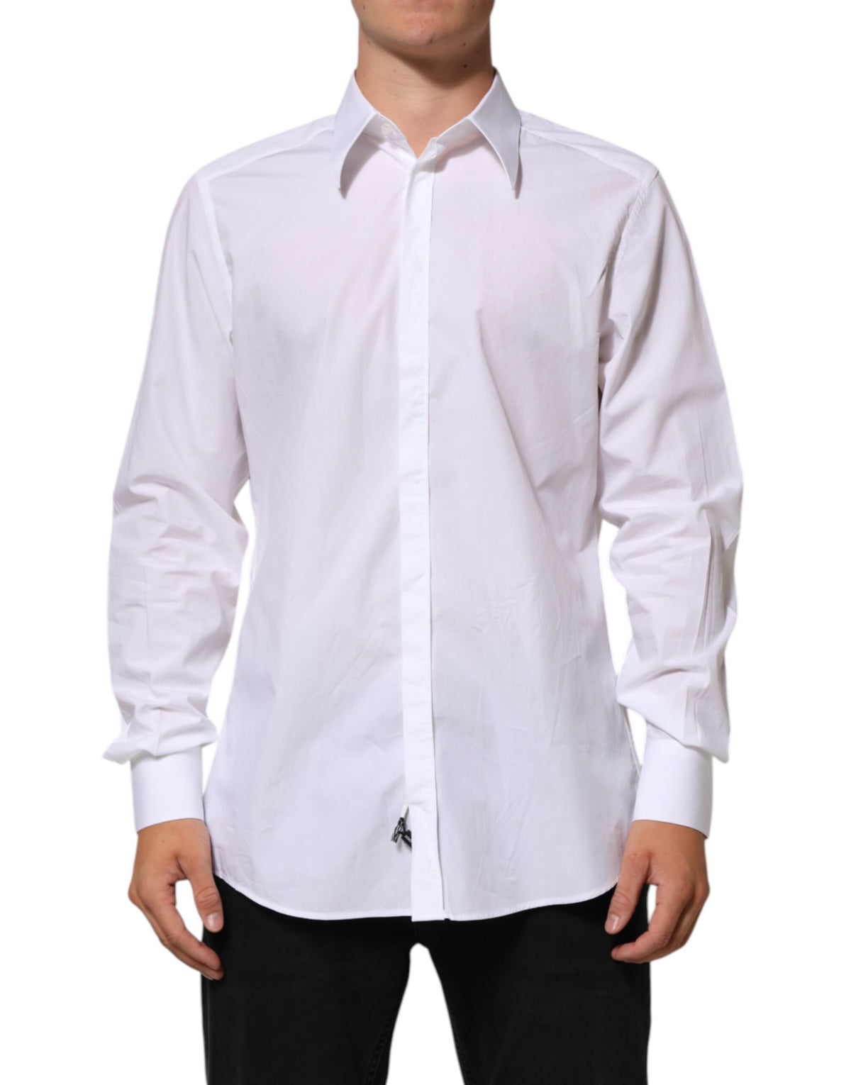 Dolce & Gabbana White Cotton MARTINI Men Formal Dress Men's Shirt