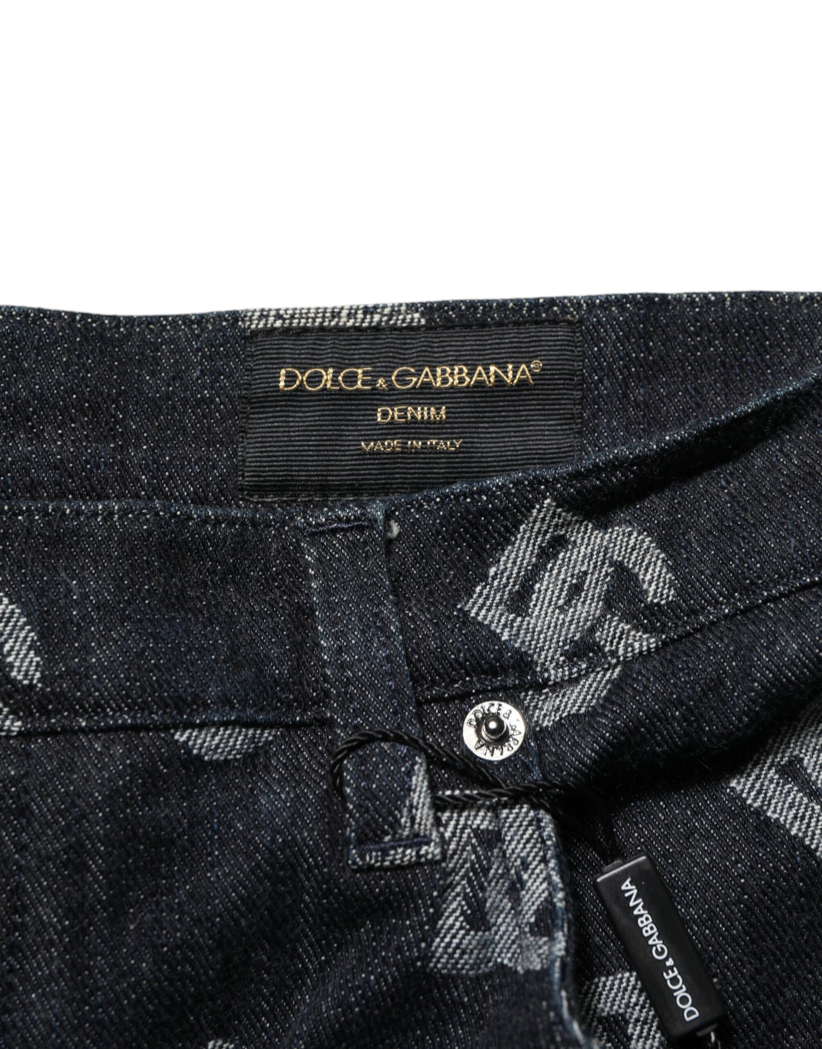 Dolce & Gabbana Black Monogram Denim Cargo Men Bermuda Men's Short