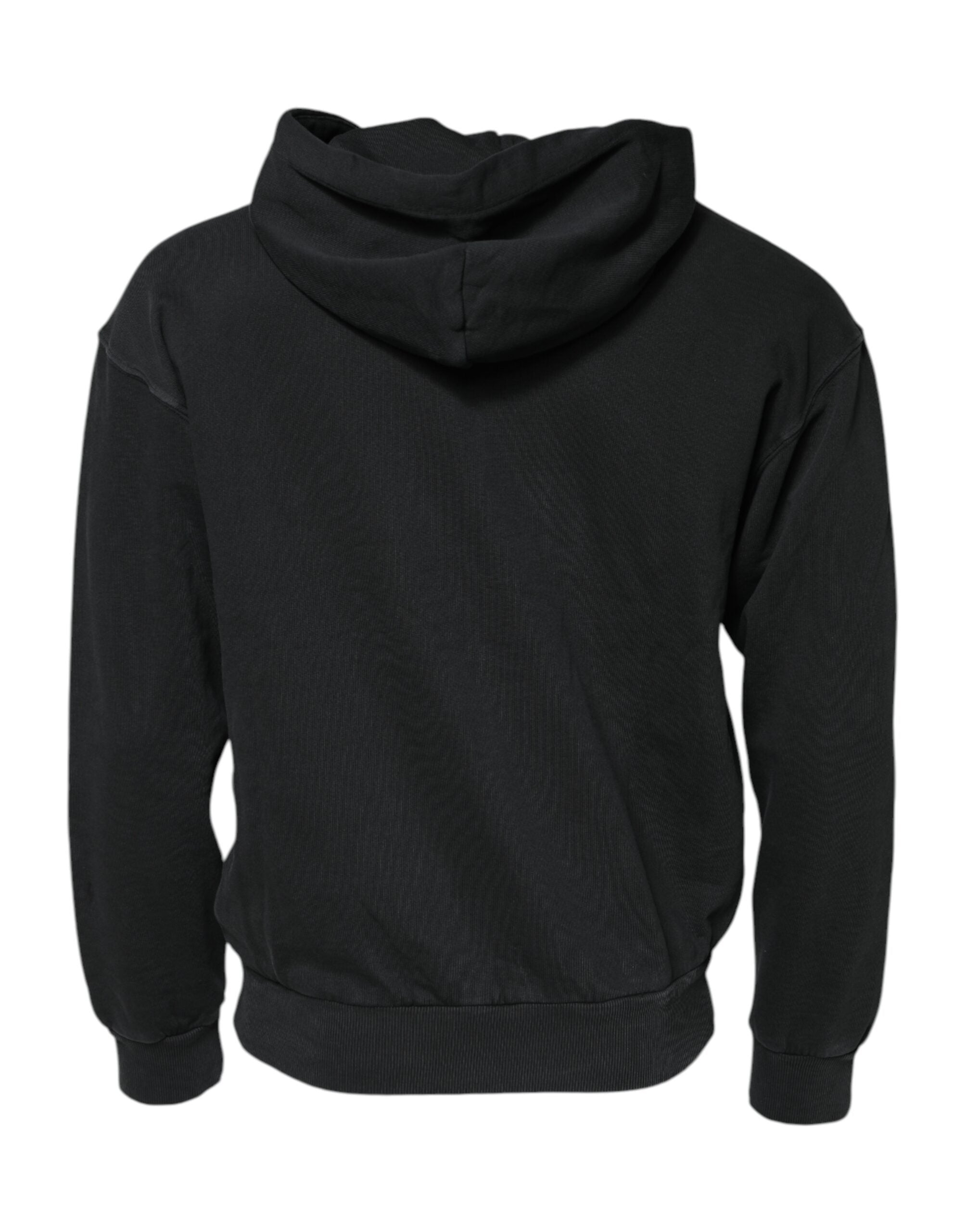 Dolce & Gabbana Black Logo FullZip Hooded Sweatshirt Men's Sweater (Pre-Owned)