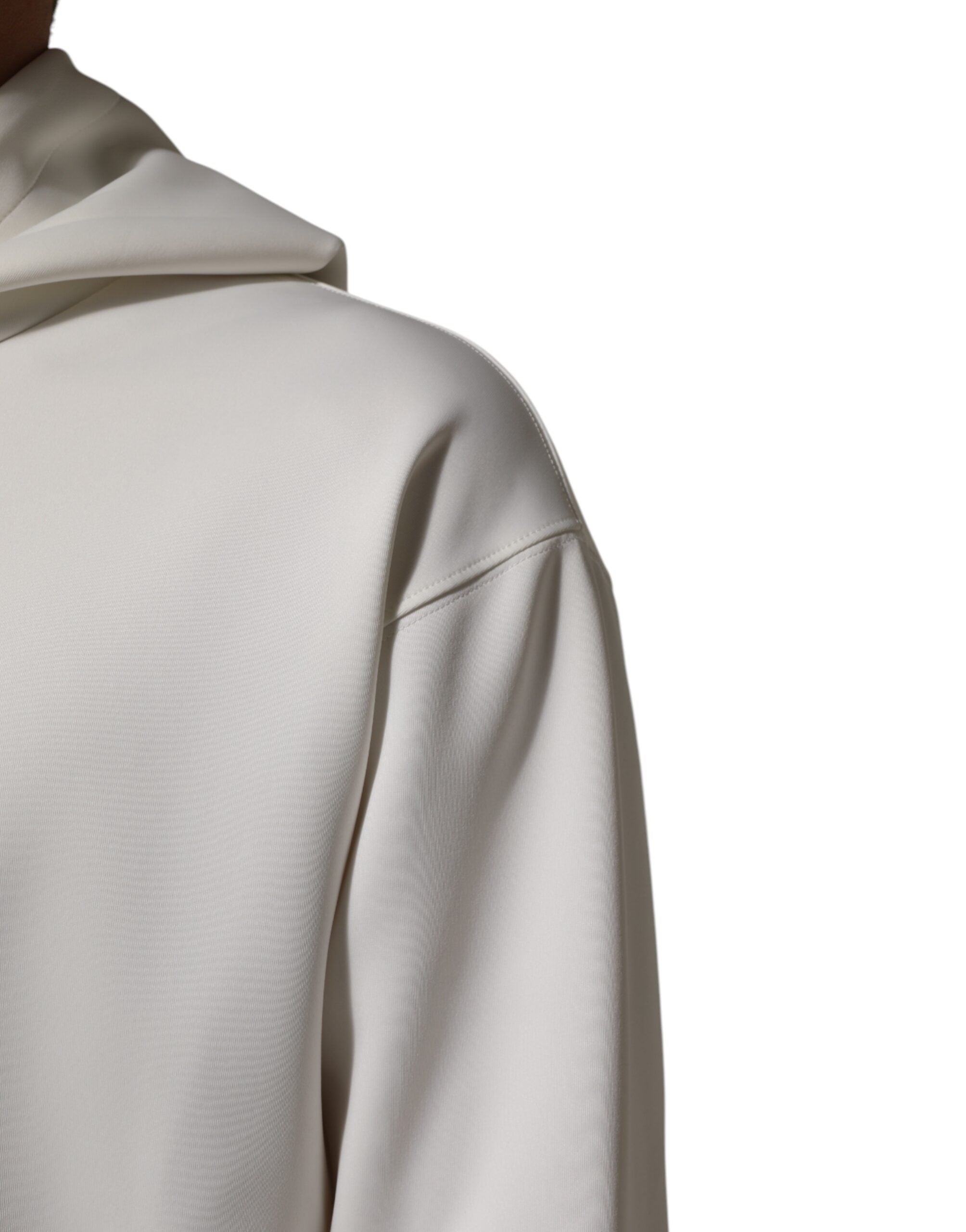 Dolce & Gabbana White Logo Hooded Men Sweatshirt Men's Sweater (Pre-Owned)