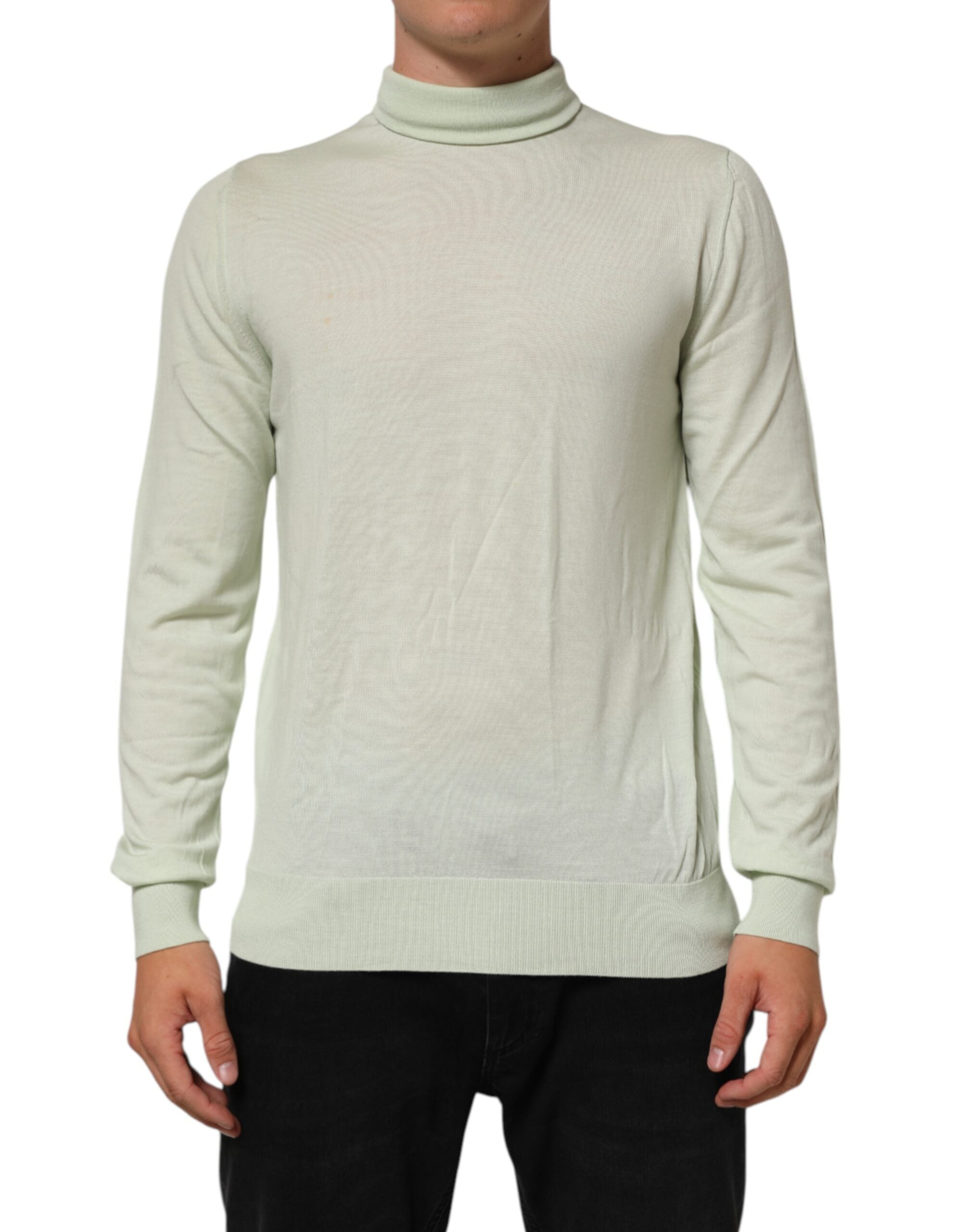 Dolce & Gabbana Light Green Logo TurtleNeck Pullover Men's Sweater (Pre-Owned)
