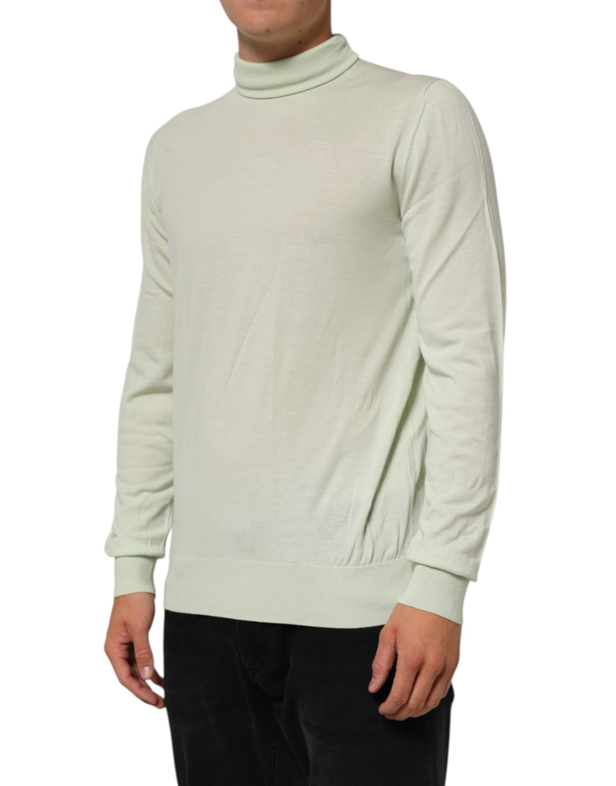 Dolce & Gabbana Light Green Logo TurtleNeck Pullover Men's Sweater (Pre-Owned)