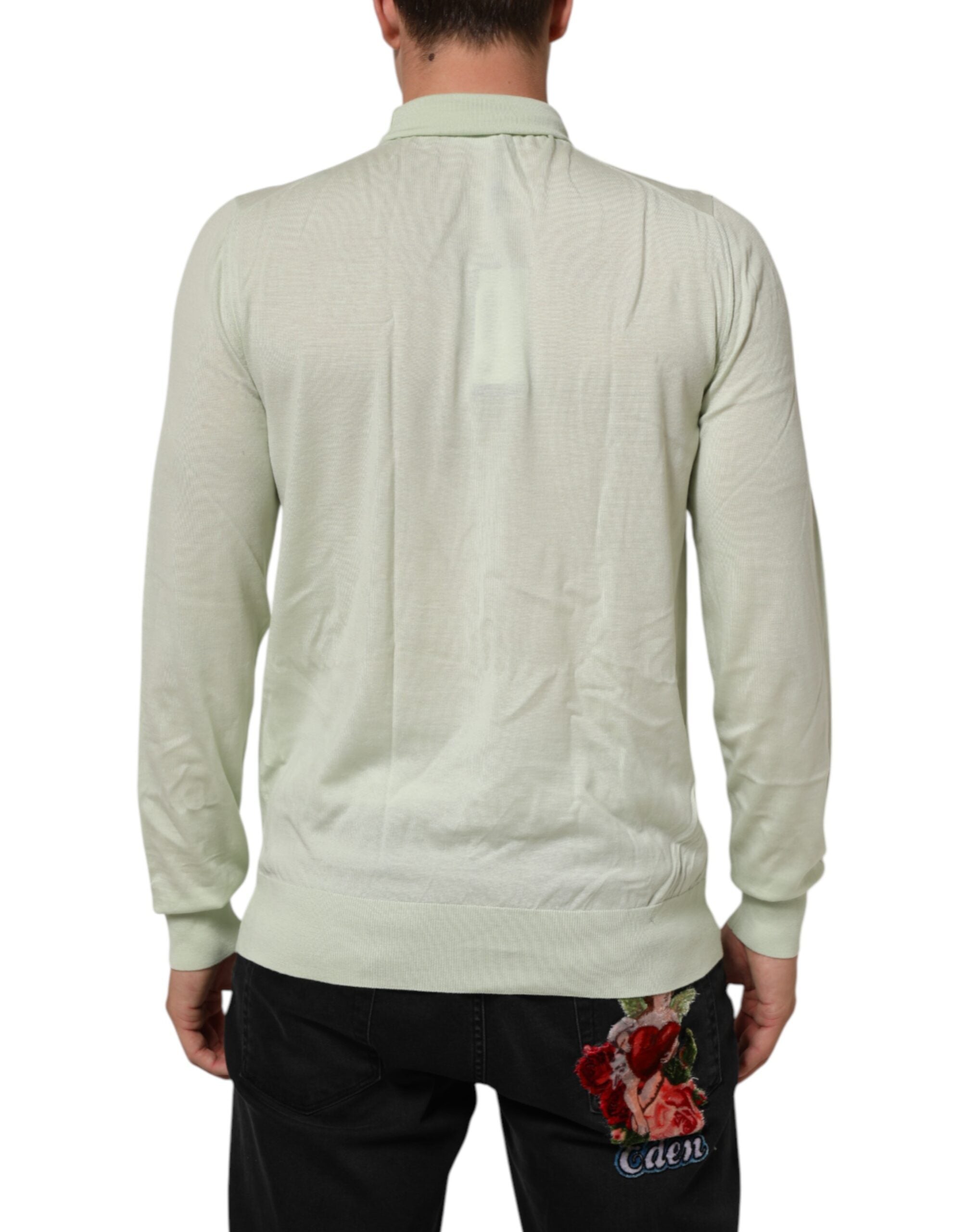 Dolce & Gabbana Light Green Logo TurtleNeck Pullover Men's Sweater (Pre-Owned)