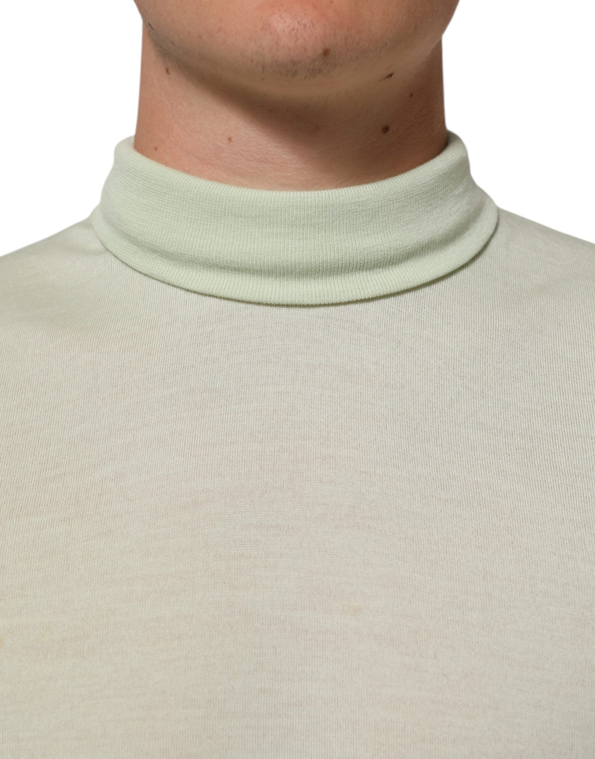 Dolce & Gabbana Light Green Logo TurtleNeck Pullover Men's Sweater (Pre-Owned)