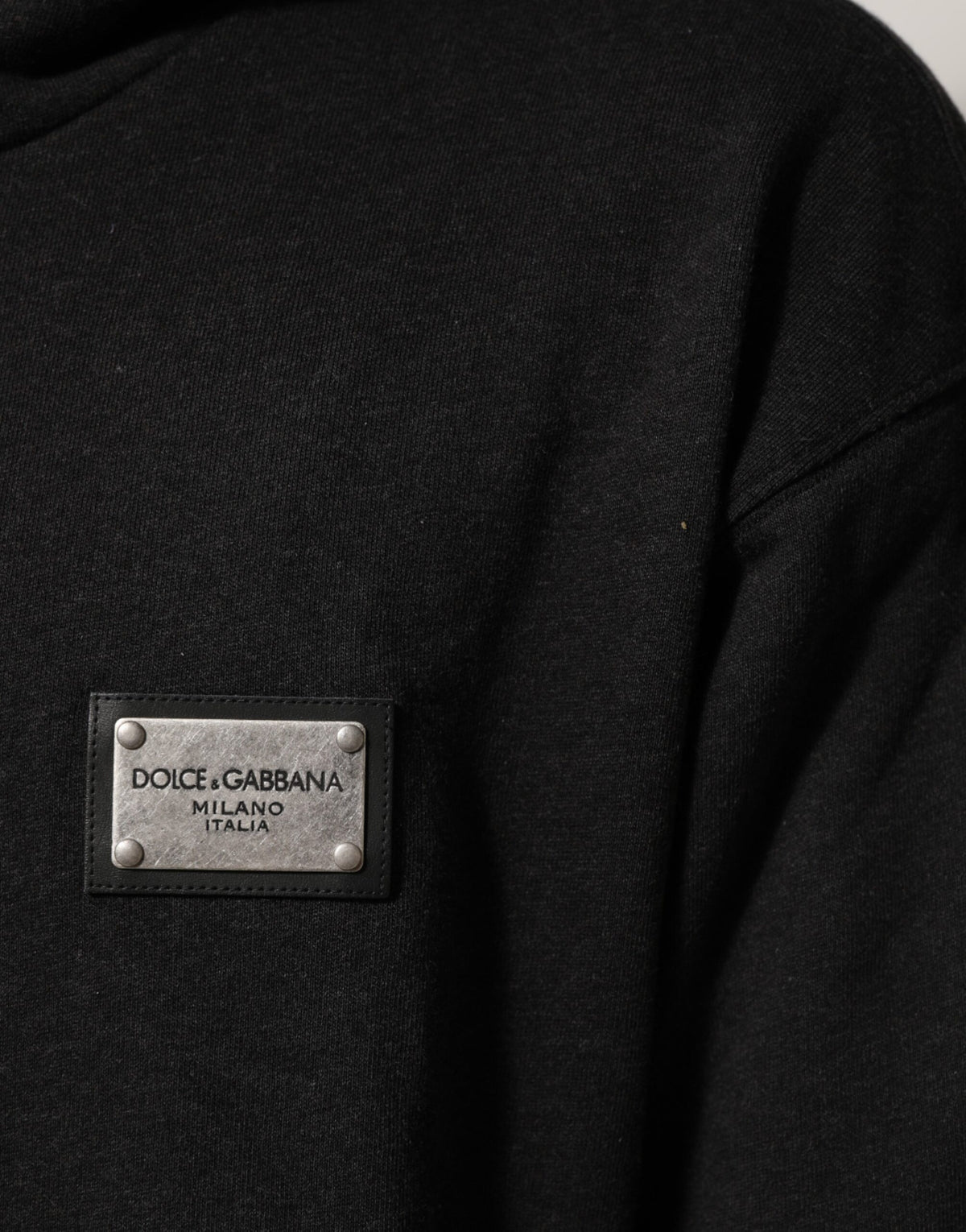 Dolce & Gabbana Black Logo FullZip Hooded Sweatshirt Men's Sweater