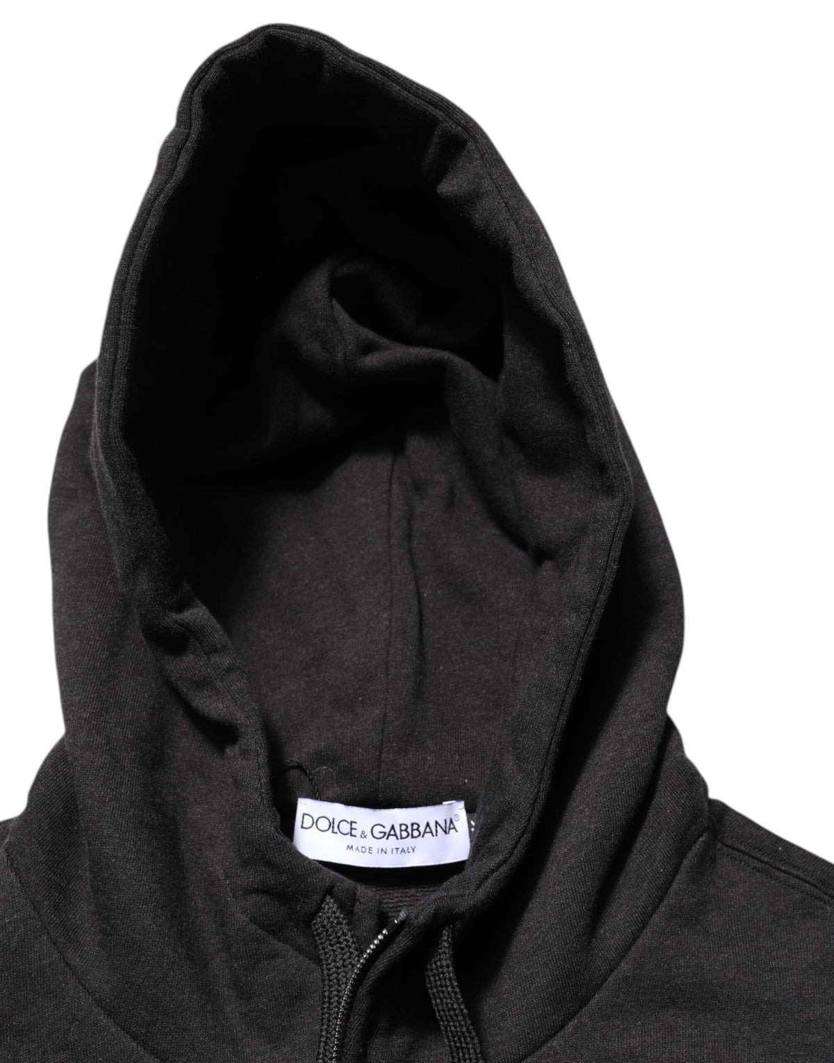 Dolce & Gabbana Black Logo FullZip Hooded Sweatshirt Men's Sweater