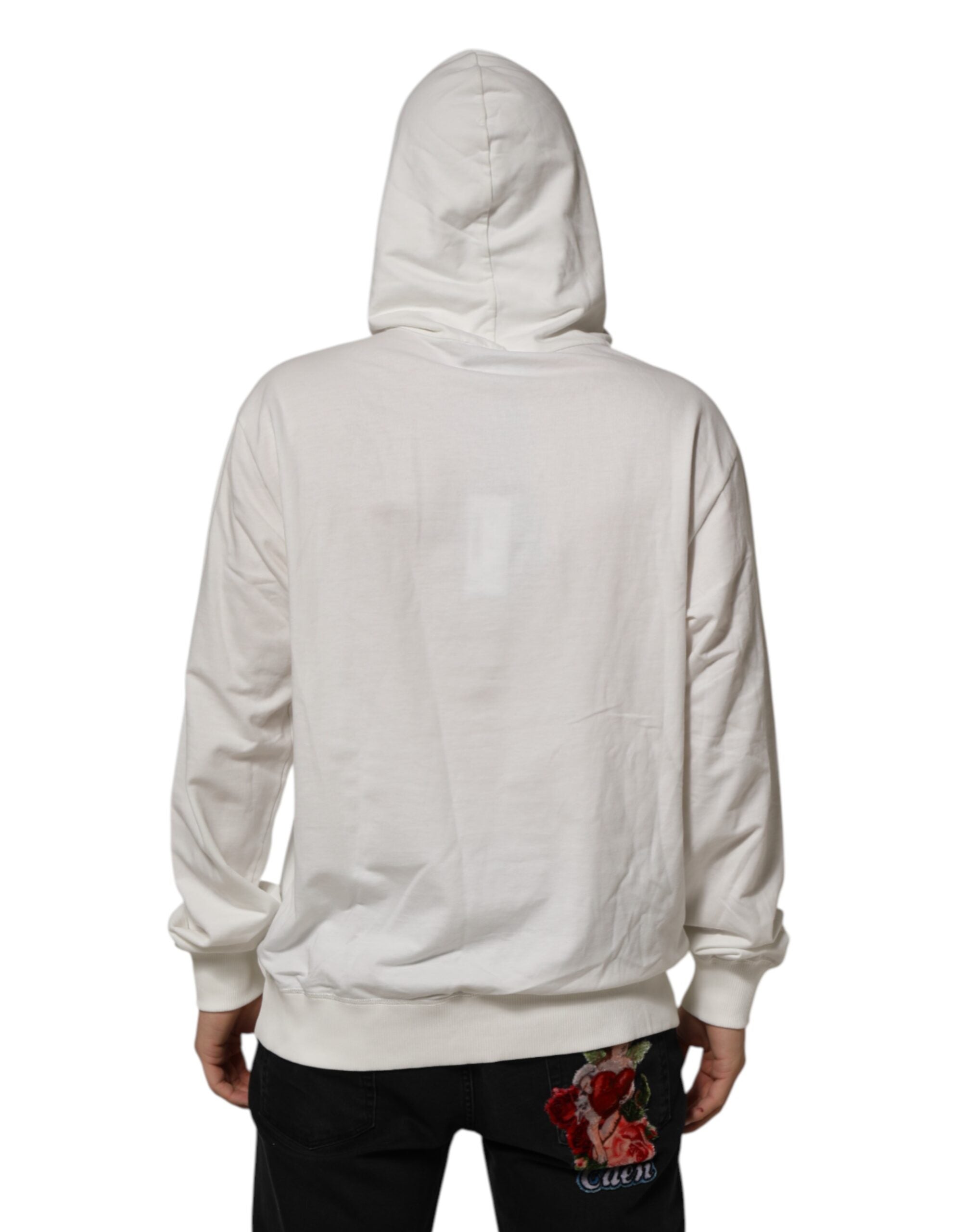 Dolce & Gabbana Off White Cotton Panda Hooded Sweatshirt Men's Sweater (Pre-Owned)