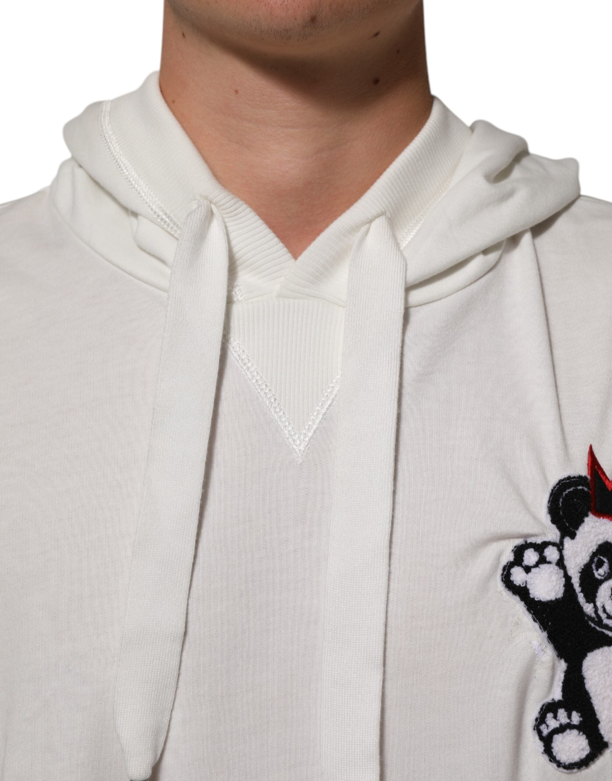 Dolce & Gabbana Off White Cotton Panda Hooded Sweatshirt Men's Sweater (Pre-Owned)