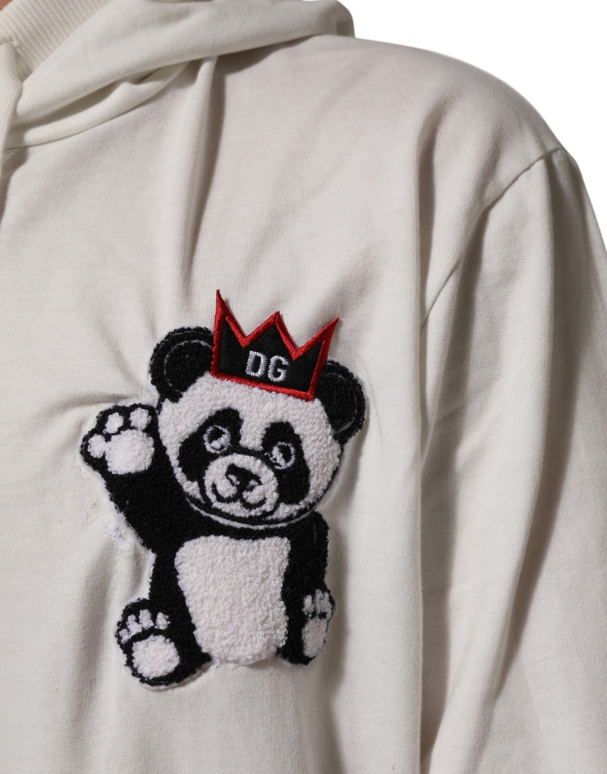 Dolce & Gabbana Off White Cotton Panda Hooded Sweatshirt Men's Sweater (Pre-Owned)