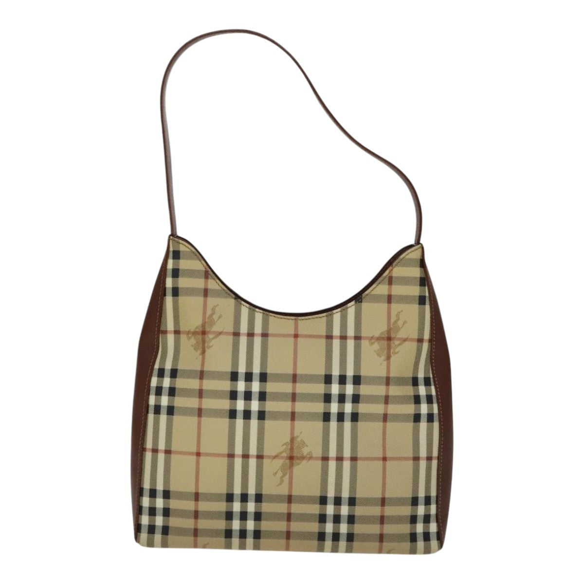 Burberry Shoulder Haymarket Coated Canvas Beige Pvc Bag (Pre-Owned)