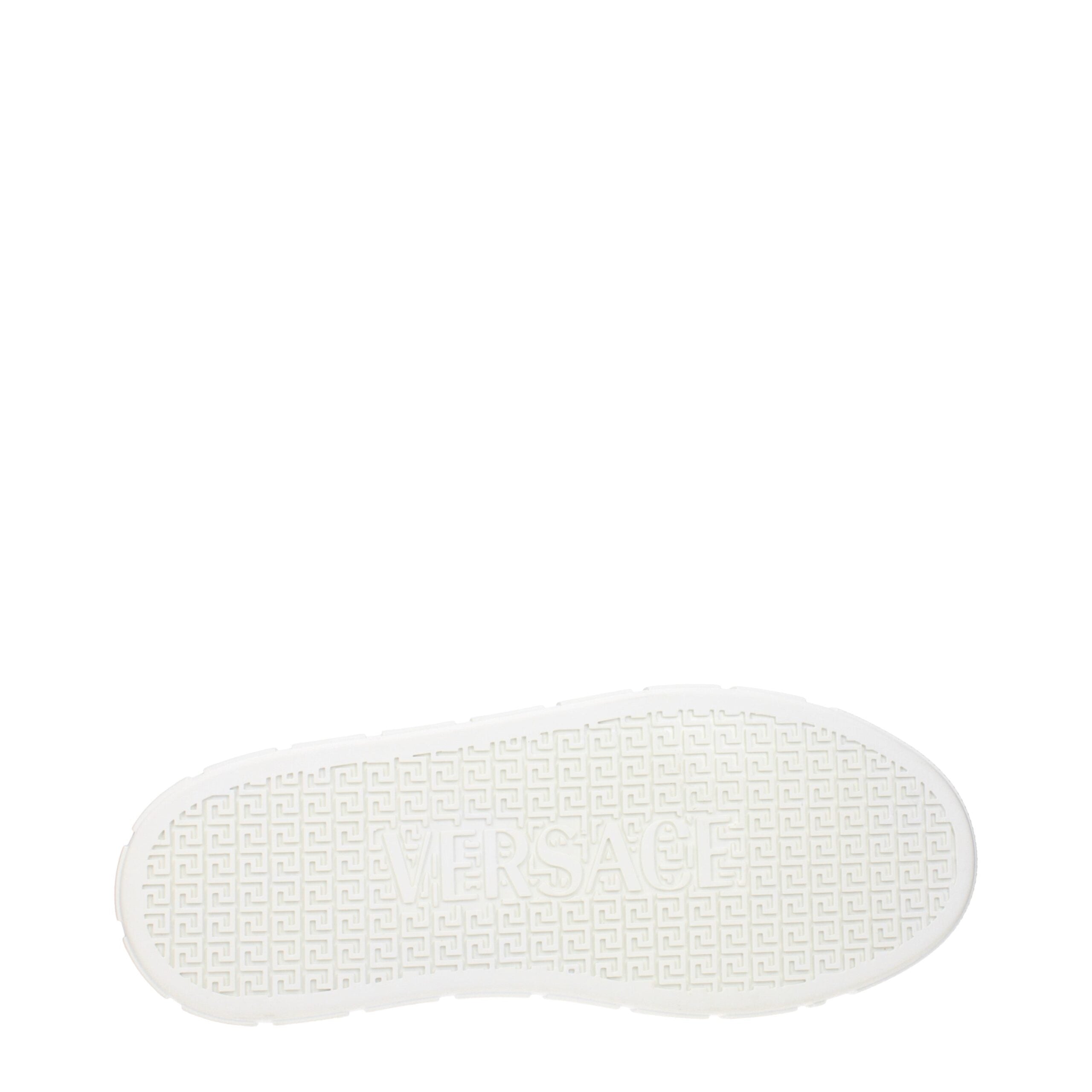 Versace White Leather Low Men's Tops