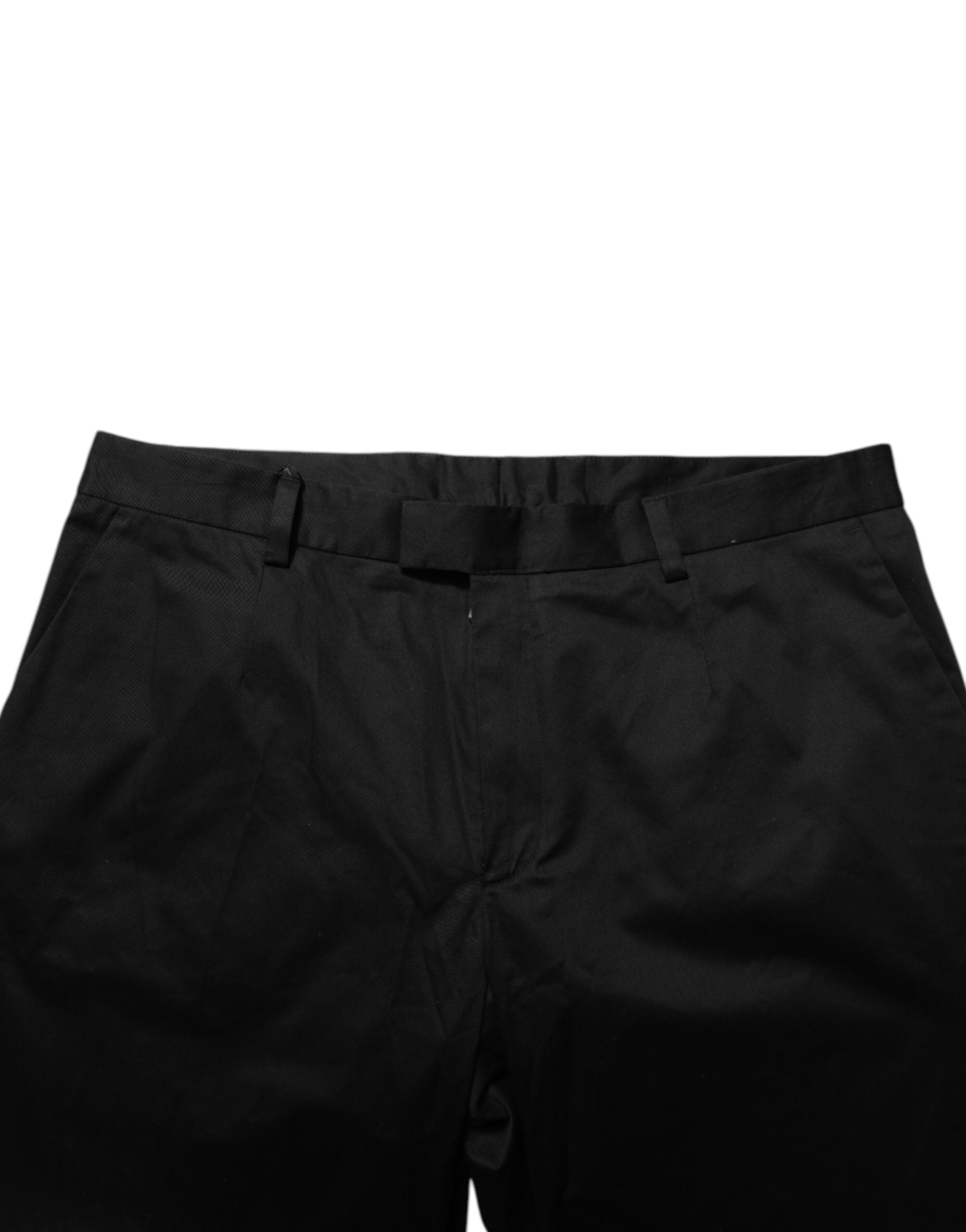 Dolce & Gabbana Black Cotton Stretch Casual Trouser Men's Pants