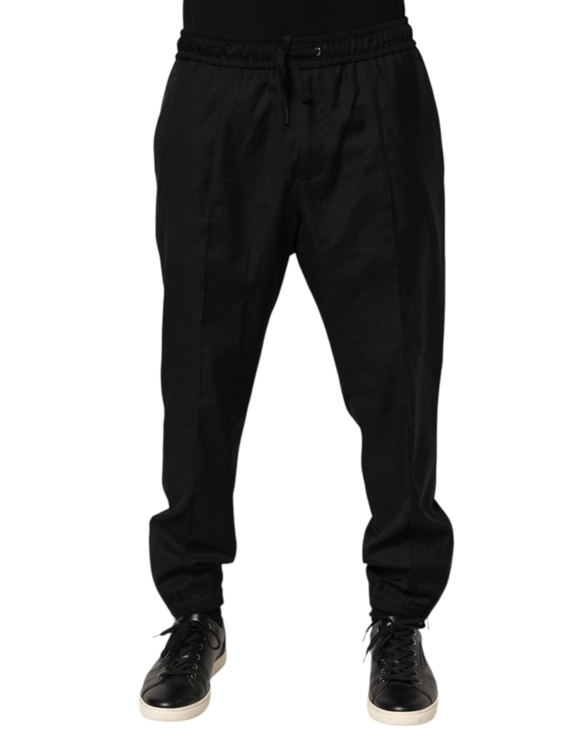 Dolce & Gabbana Black Drawstring Men Jogger SweatMen's Men's Pants (Pre-Owned)