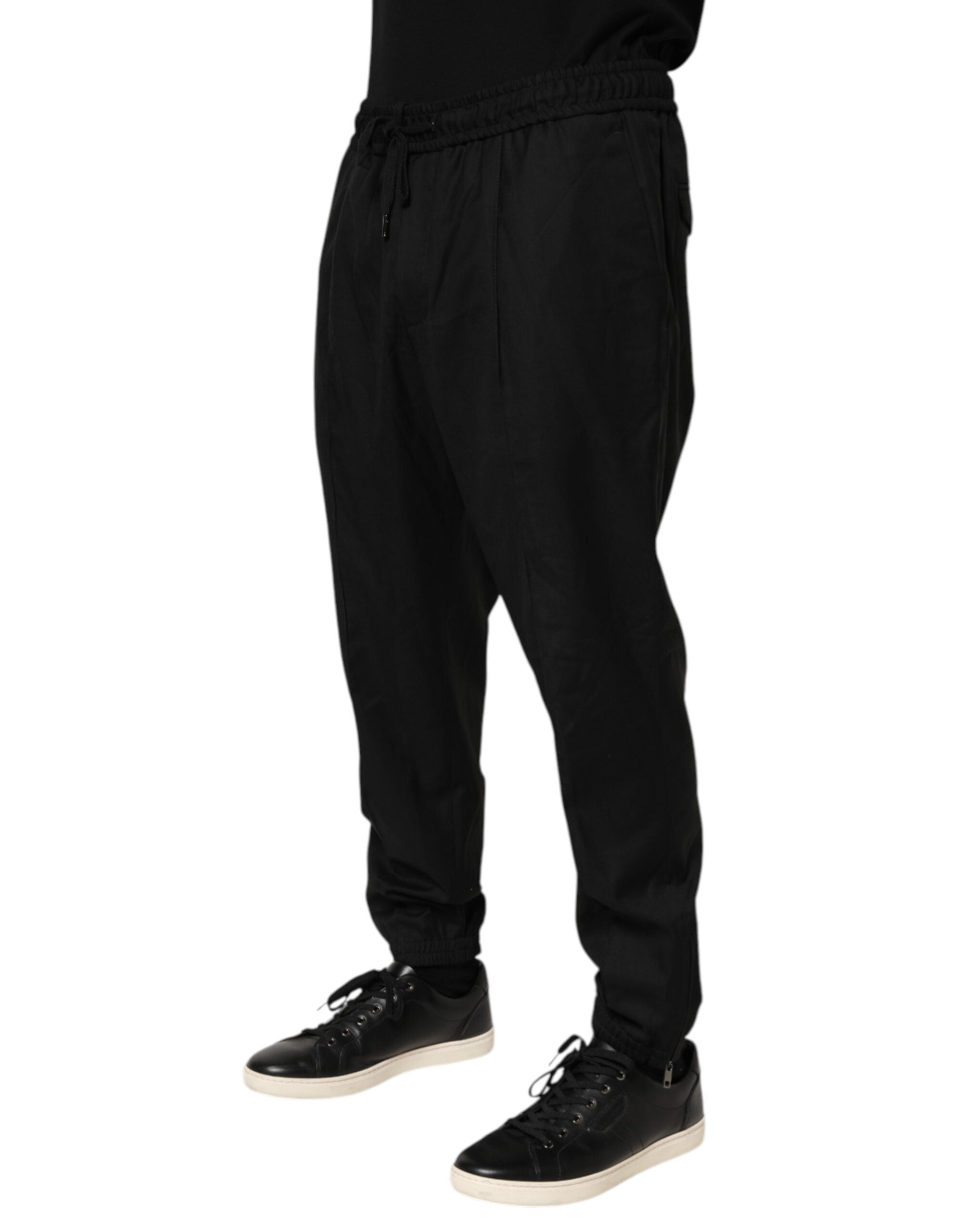 Dolce & Gabbana Black Drawstring Men Jogger SweatMen's Men's Pants (Pre-Owned)