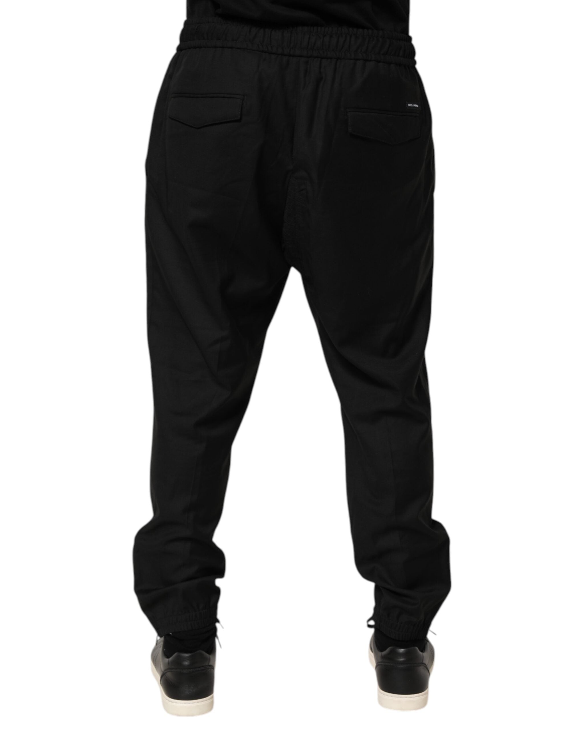 Dolce & Gabbana Black Drawstring Men Jogger SweatMen's Men's Pants (Pre-Owned)