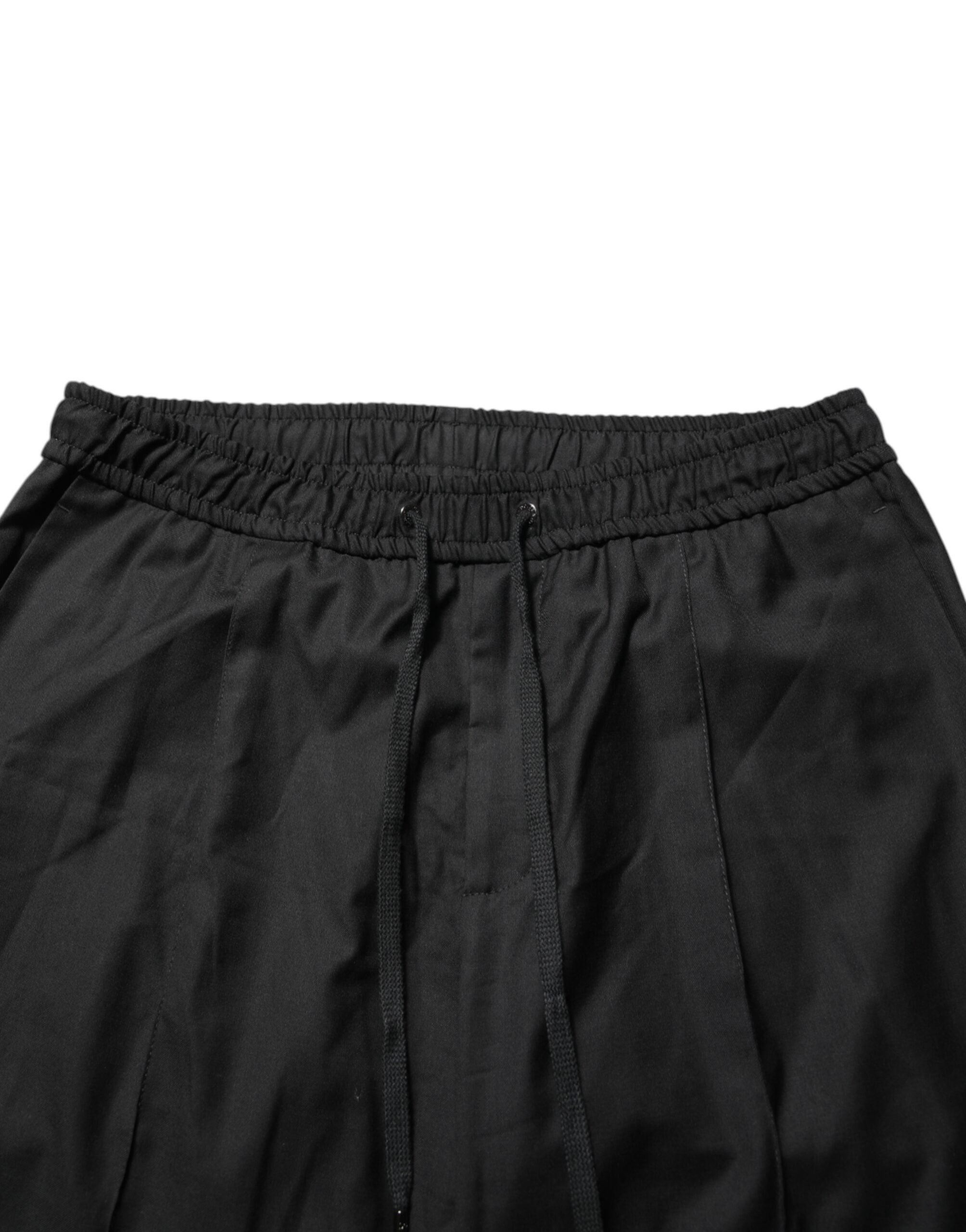 Dolce & Gabbana Black Drawstring Men Jogger SweatMen's Men's Pants (Pre-Owned)